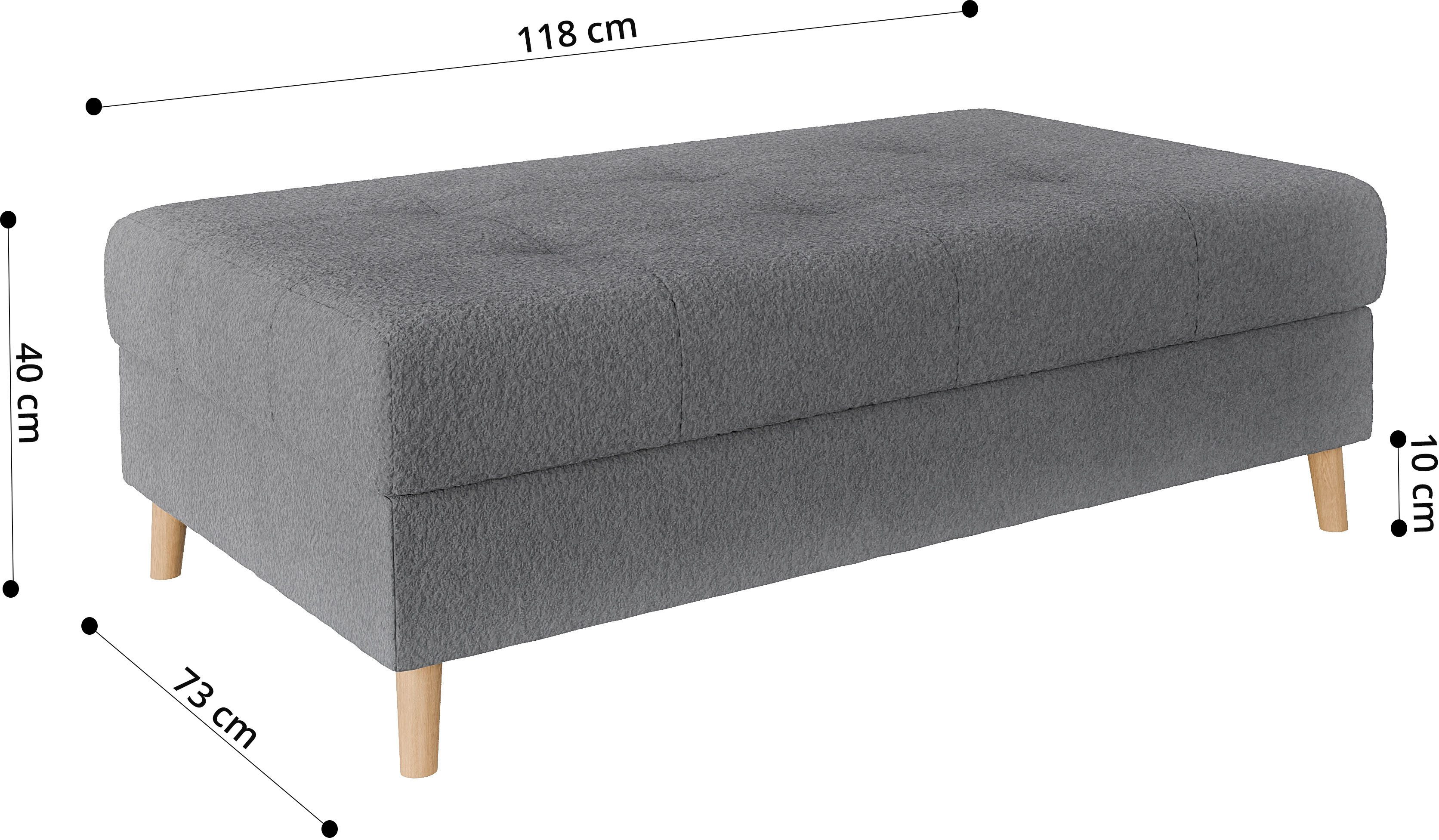 Home affaire Hocker CHARRE XXL, stiksel in het zitgedeelte, afmetingen: B/D/H: 118/73/40 cm
