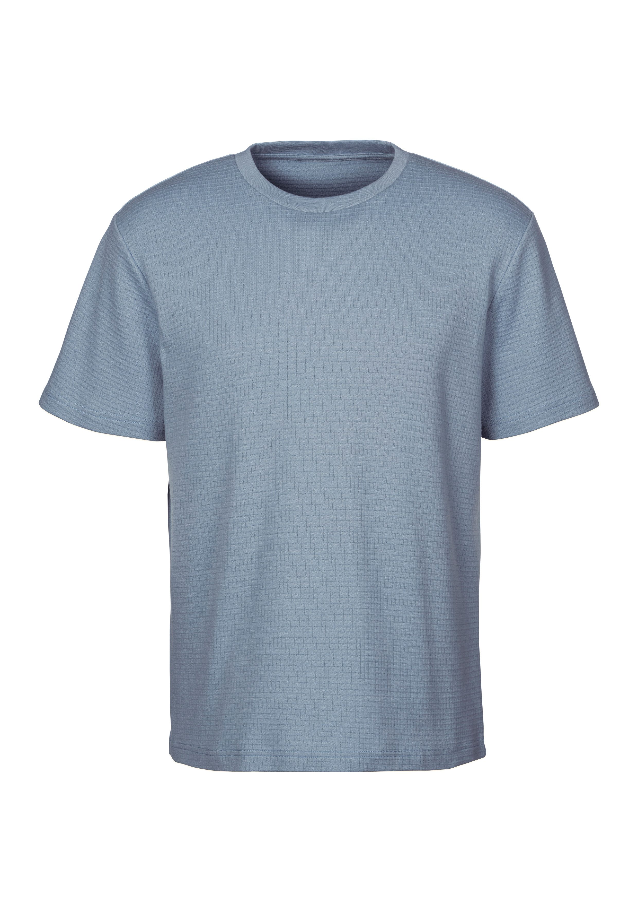 John Devin T-shirt Met structuur Rondhalsshirt met structuur van katoenmix