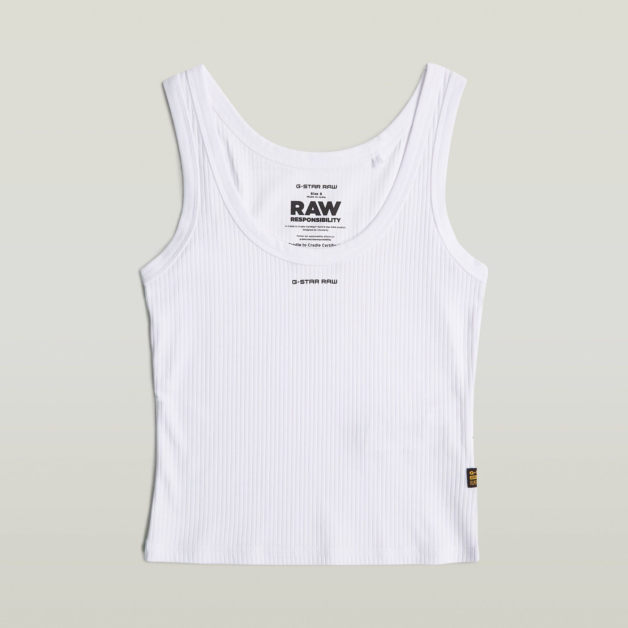 G-Star RAW Tanktop Slim Rib Tank met merkopschrift op borsthoogte