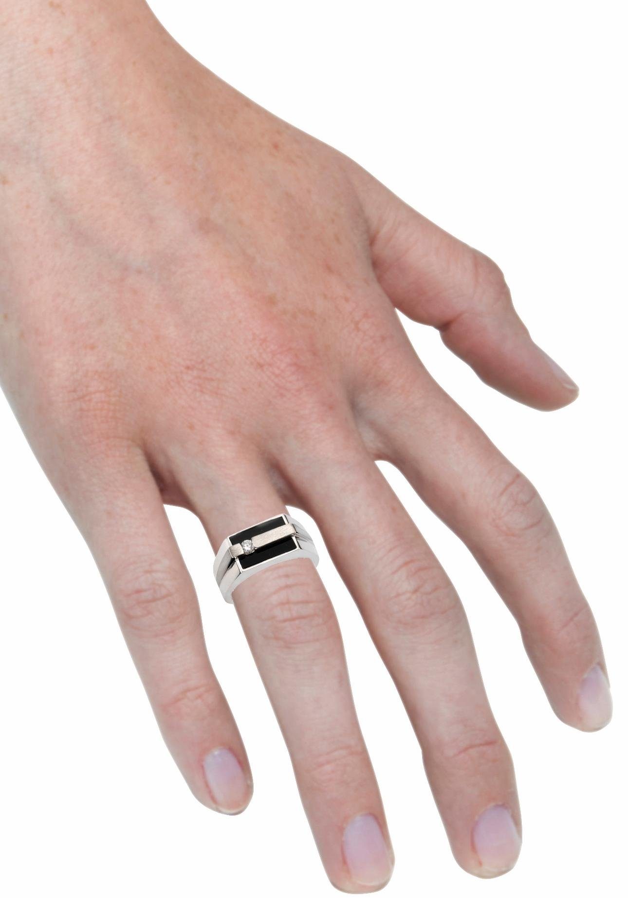 Firetti Ring Sieraad cadeau zilverkleur 925 zilveren ring ringkop vierkant