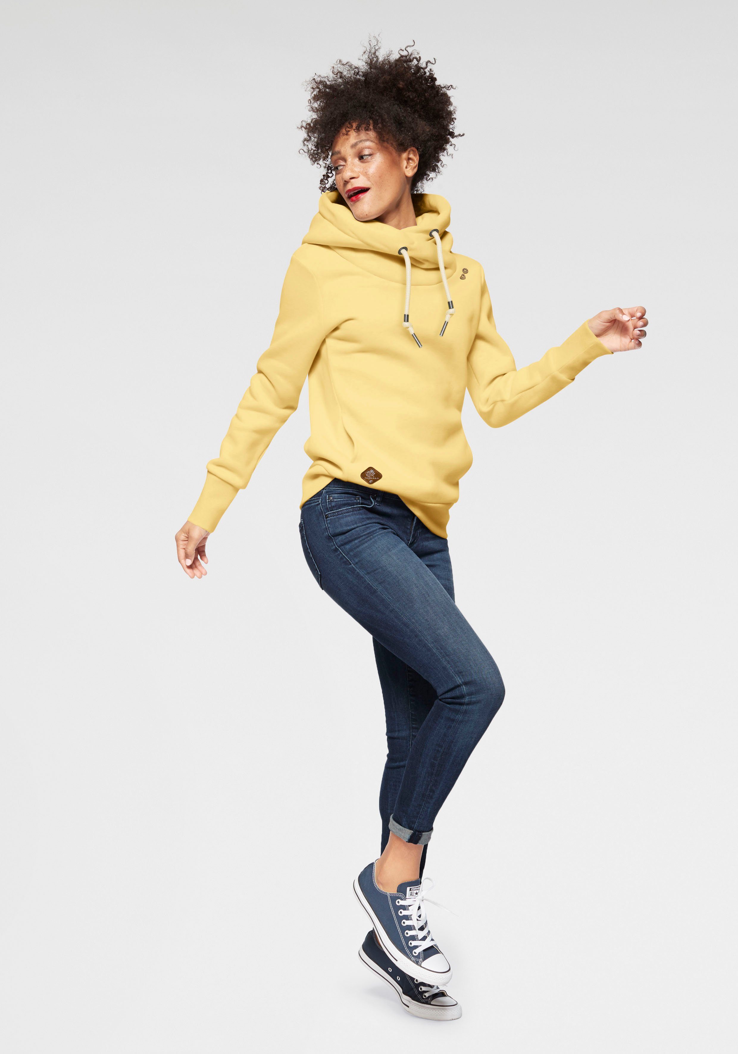 Ragwear Hoodie GRIPYBUTTON Sweater met rustieke koordaccenten