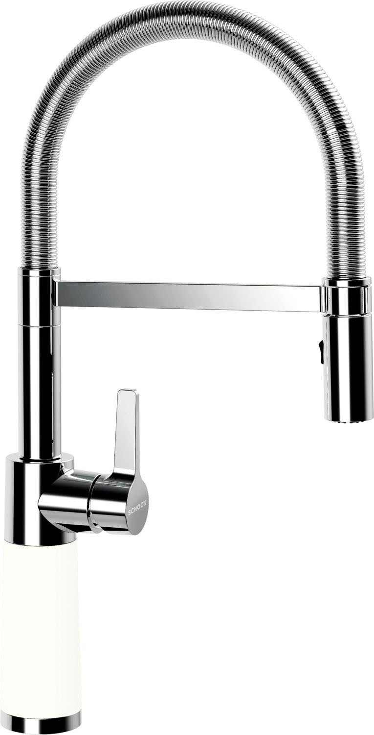 Schock Keukenkraan SC-550 Feestuitloop, straal-douche, terugstroombegrenzer, draaibereik 150° keukenkranen wit