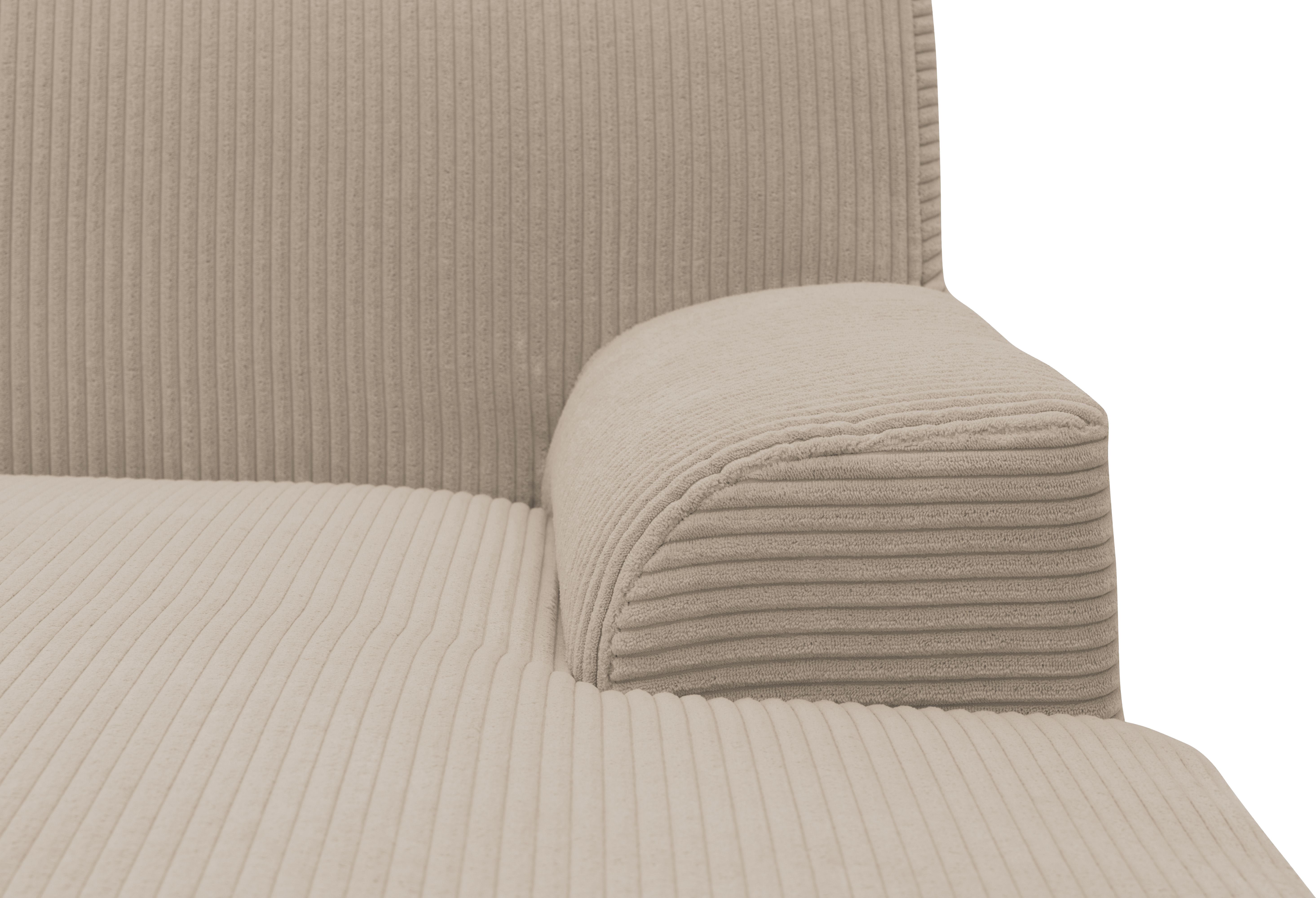 INOSIGN Hoekbank Turah 2, L-vorm, in Cord en waterafstotende microvezel, Vering B/D/H: 241/146/79 cm, incl. sierkussen, optioneel met bedfunctie