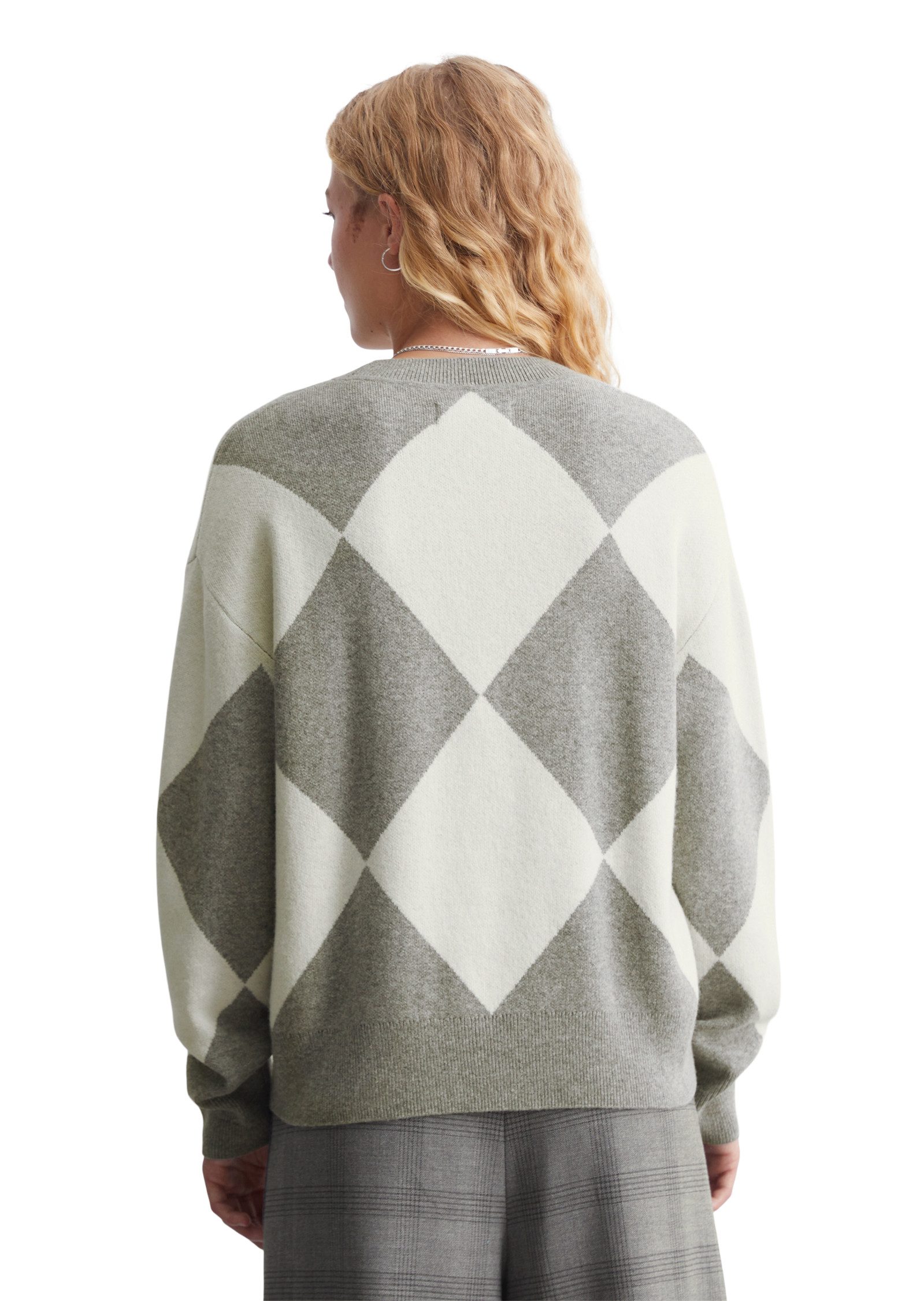 Marc O'Polo DENIM Trui met ronde hals met modieus ruitpatroon
