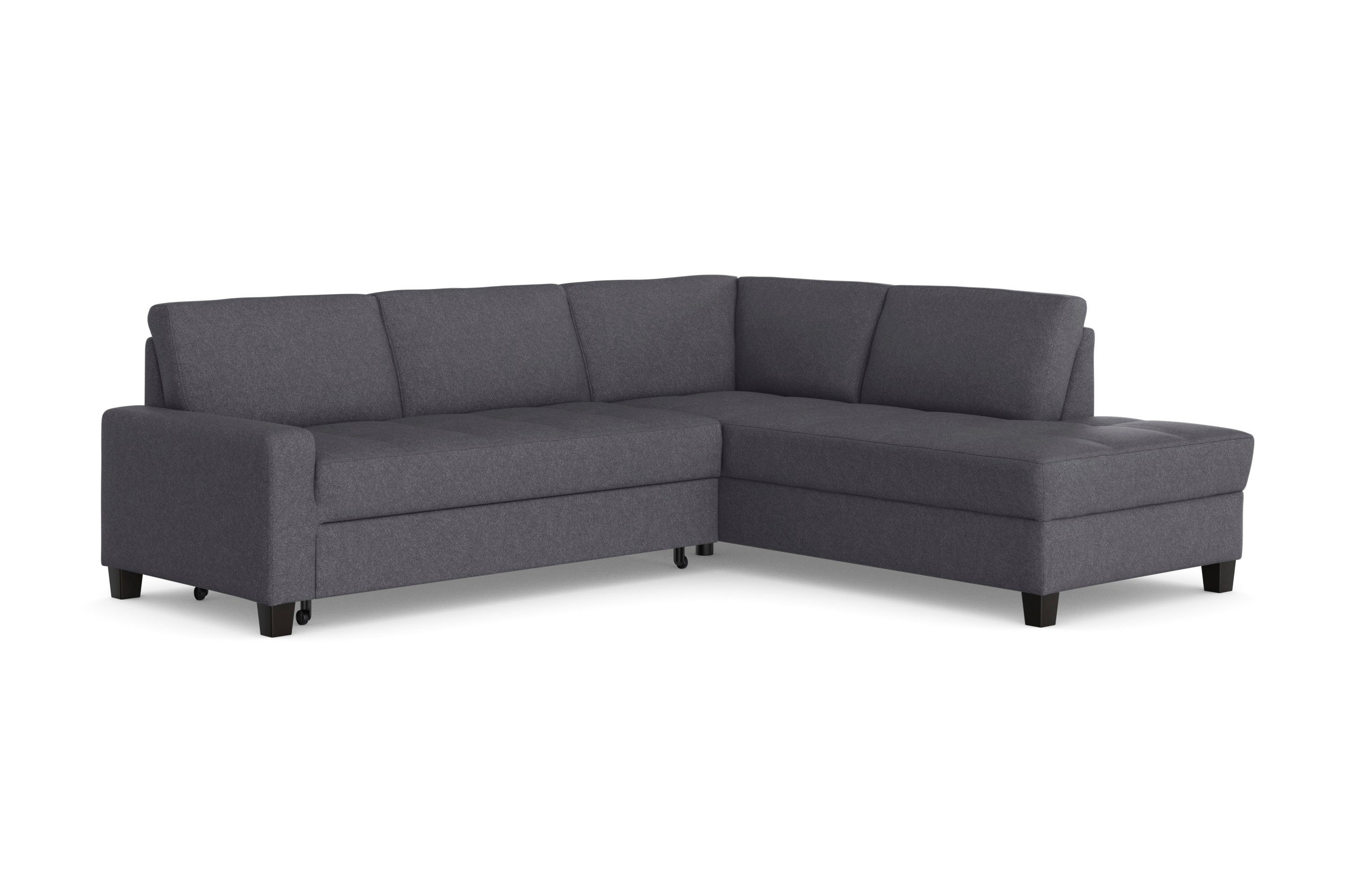 DOMO collection Hoekbank Florentina tijdloos en elegant, zitnaden als designelement, L-vorm keuze met slaapfunctie, met contrastnaad, comfortabele zithoogte 47 cm