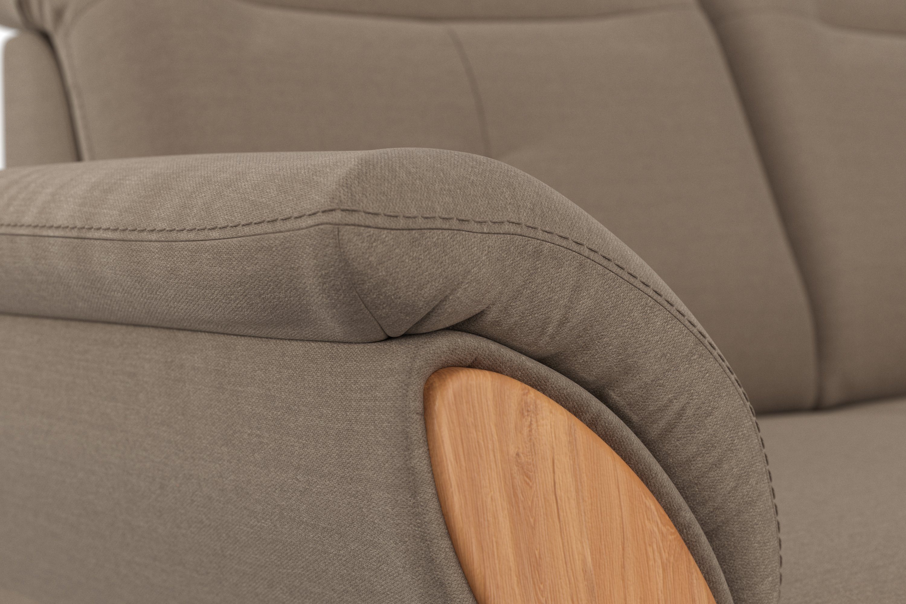 Home affaire 2-zitsbank Dangast Verstelbare hoofdsteun, houten frontlijsten, naar keuze ook in Easy clean bekleding