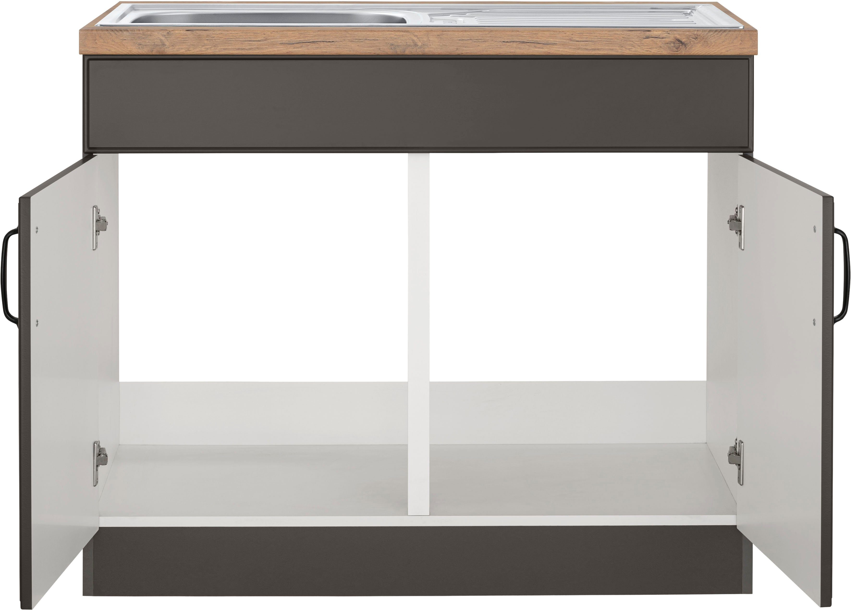 wiho Küchen Gootsteenkast Erla 100 cm breed met vakkenfront