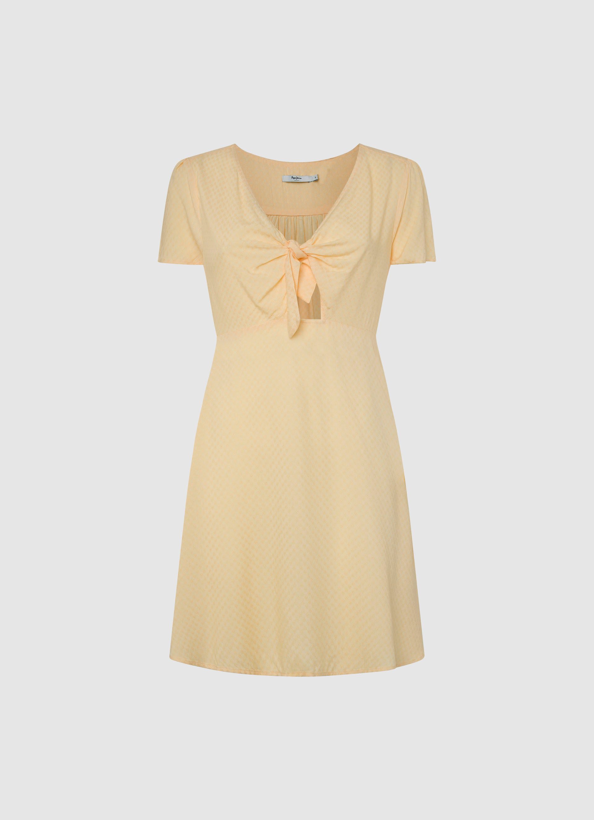 Pepe Jeans Zomerjurk NANI met knoopdetail bij de hals