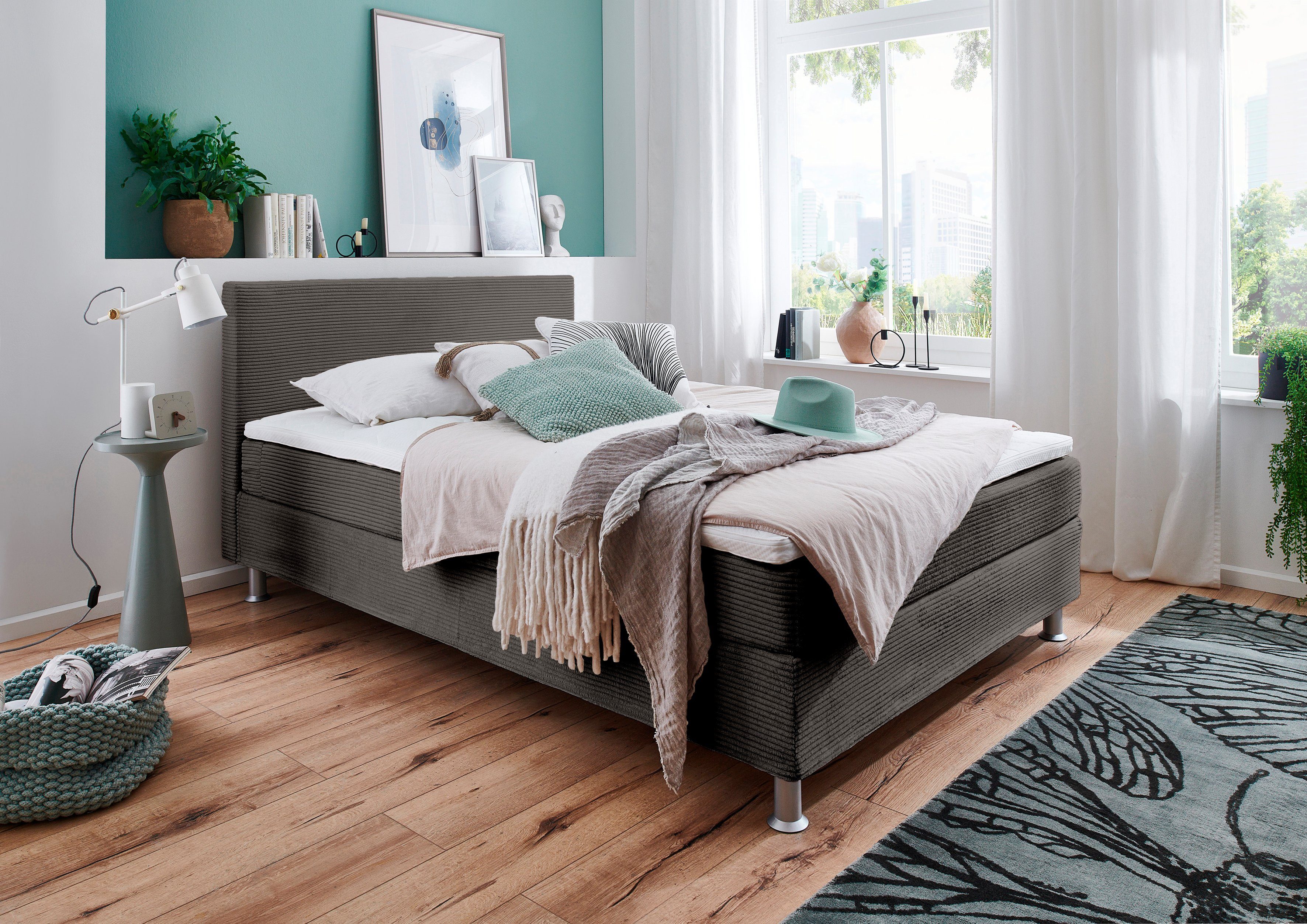 ATLANTIC home collection Boxspring Edison inclusief bonell-binnenveringsmatras en topmatras
