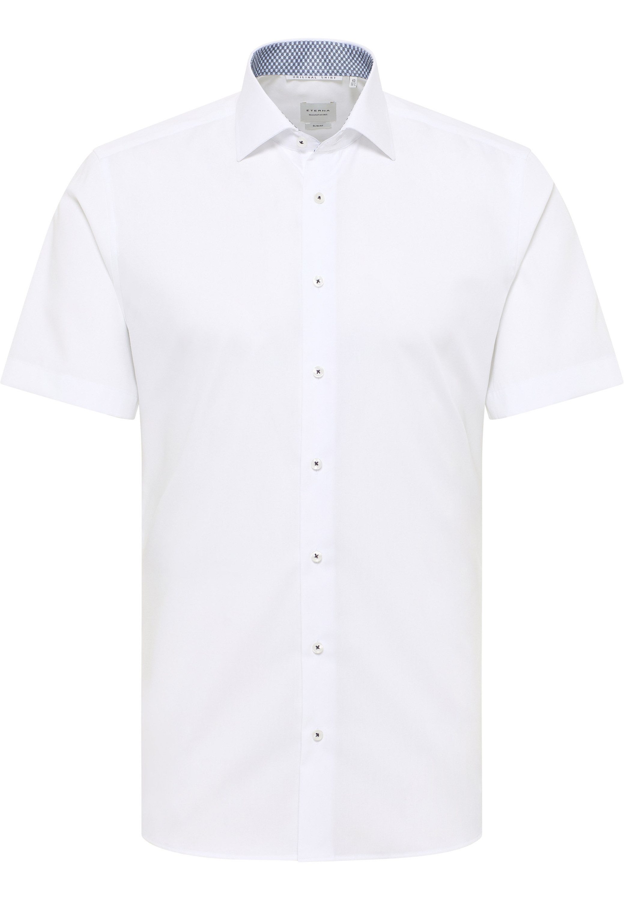 Eterna Overhemd met korte mouwen Slim fit NON IRON (strijkvrij)