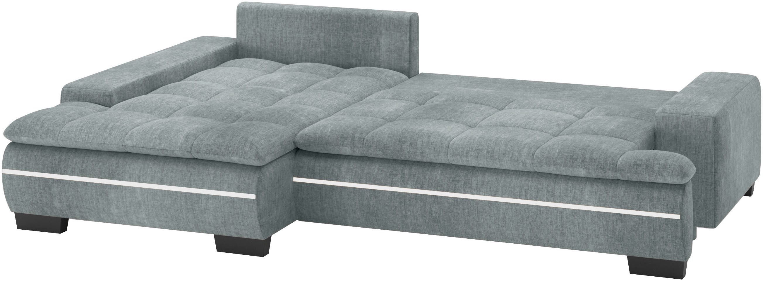 Mr. Couch Hoekbank Haiti II, L-vorm RGB-LED verlichting, koudschuim, optioneel met bed, bedlade