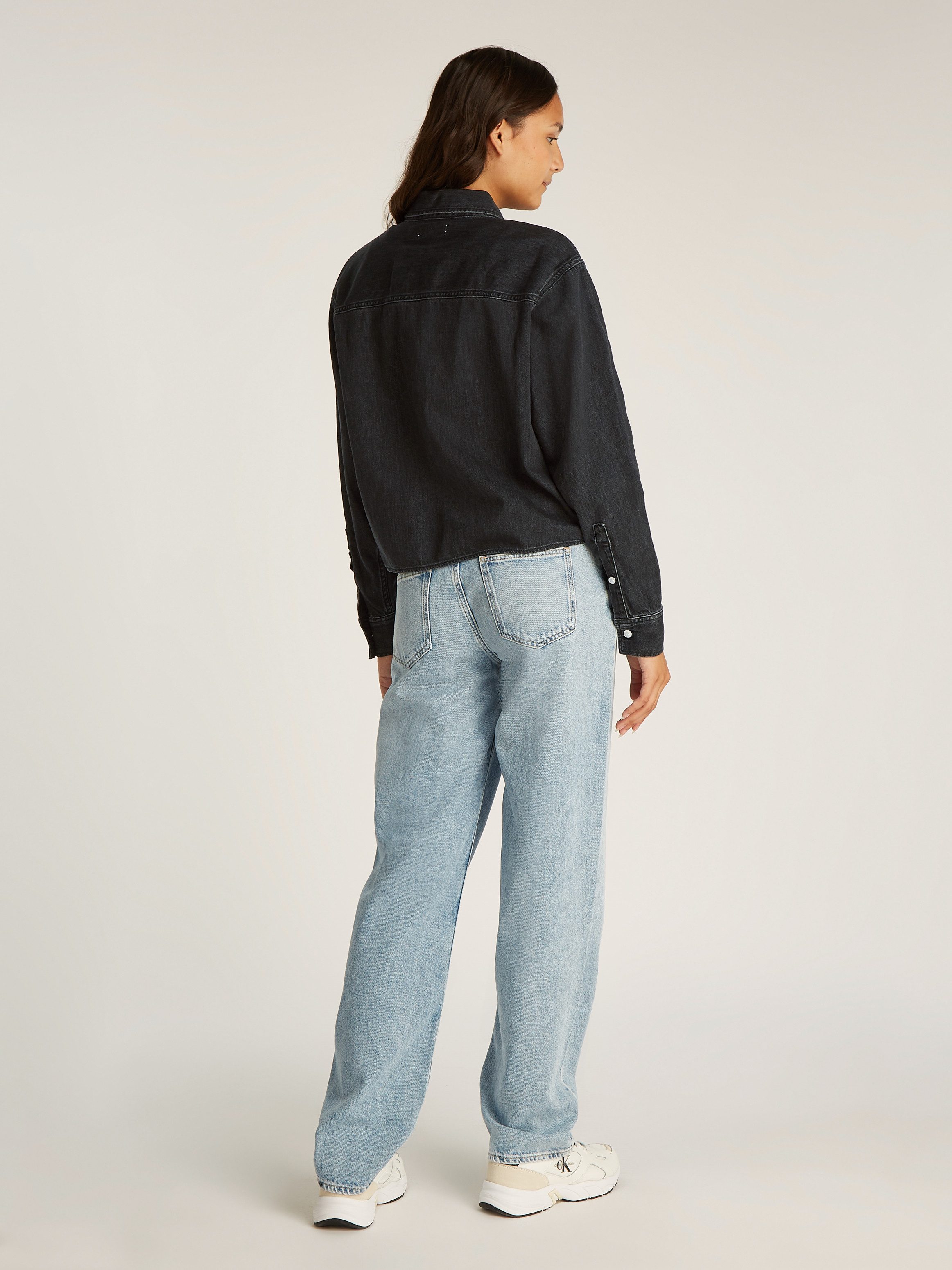 Calvin Klein Jeans blouse CROPPED DAD DENIM SHIRT