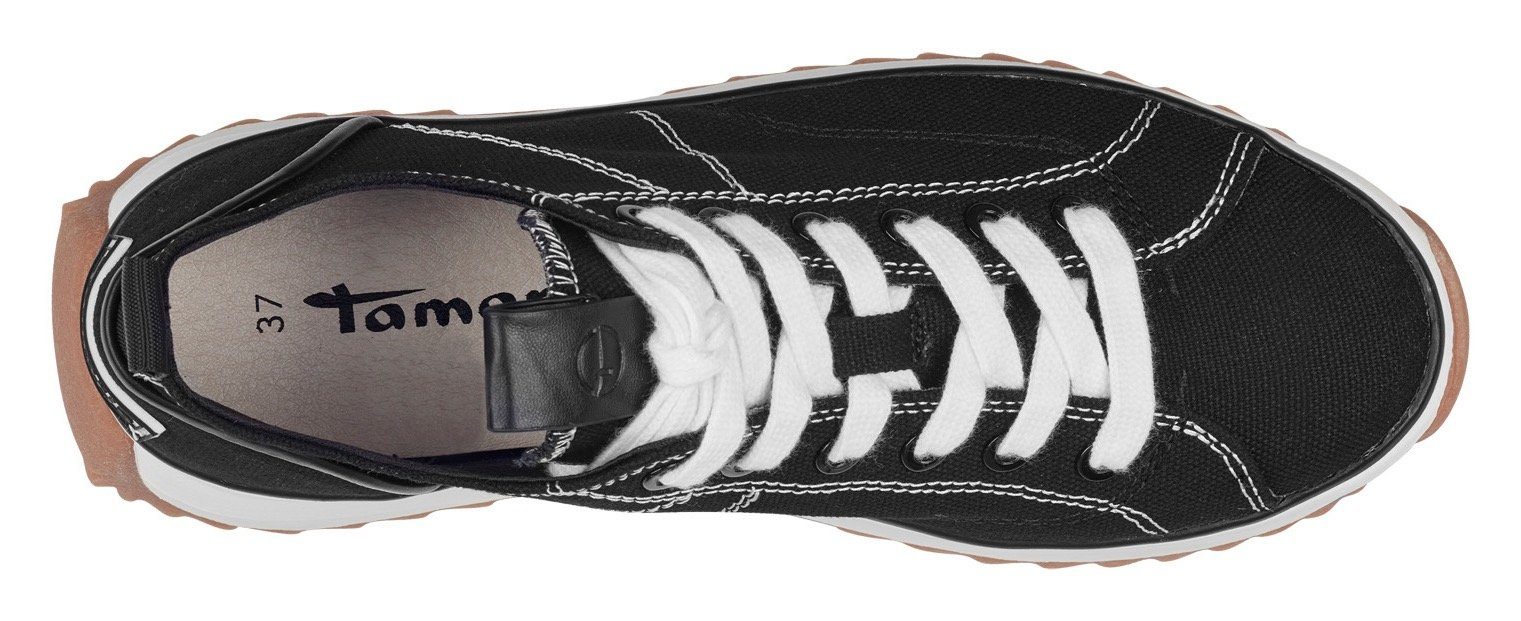 Tamaris Plateausneakers MILENA vrijetijdsschoen, lage schoen, veterschoen met touch-it-uitrusting