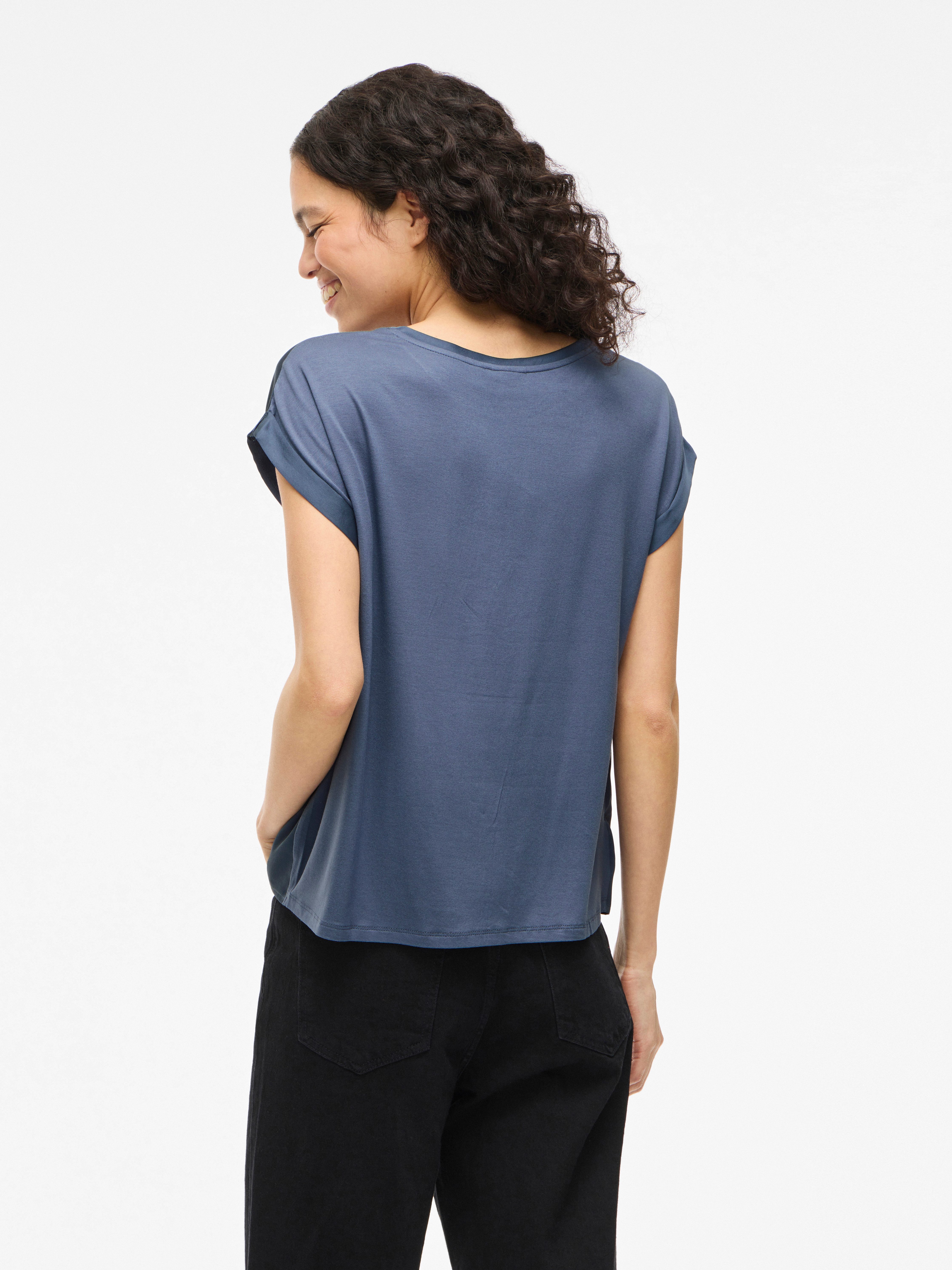 Vila Shirt met korte mouwen VIELLETTE S/S SATIN TOP - NOOS