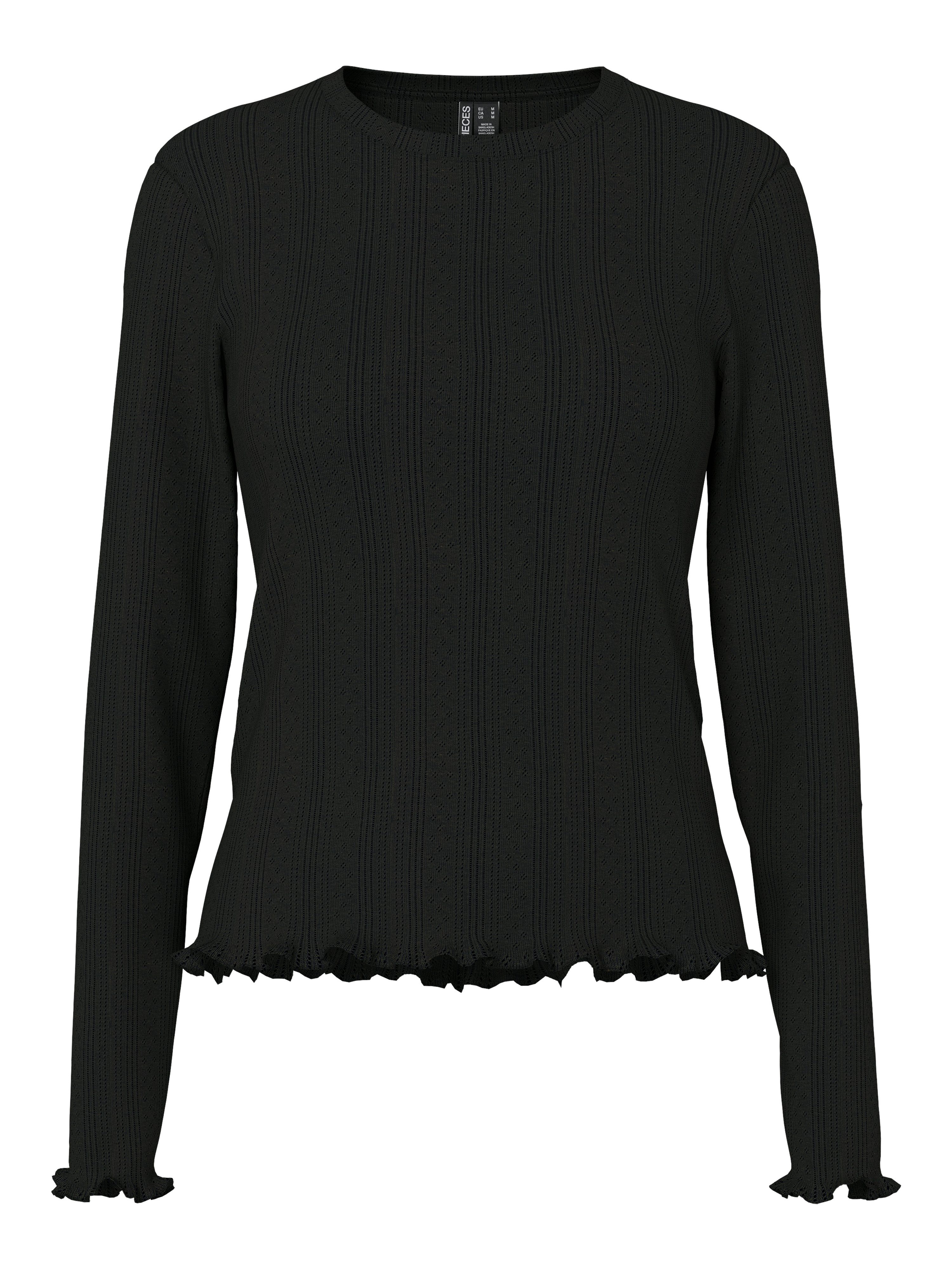 pieces Shirt met lange mouwen PCMARIE LS O-NECK POIN TOP JRS NOOS BC