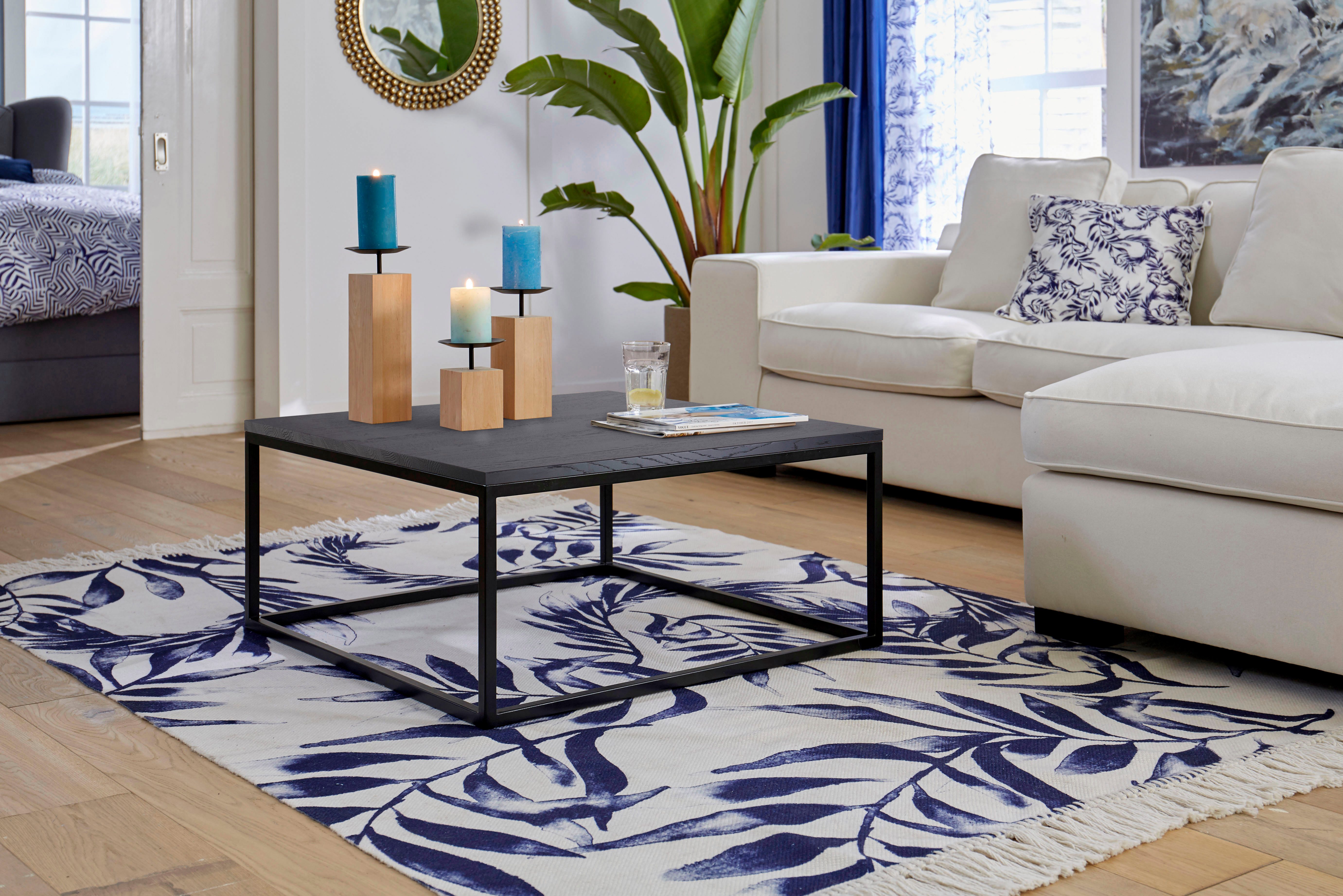 Home affaire Salontafel Voorst van massief eiken en metalen frame