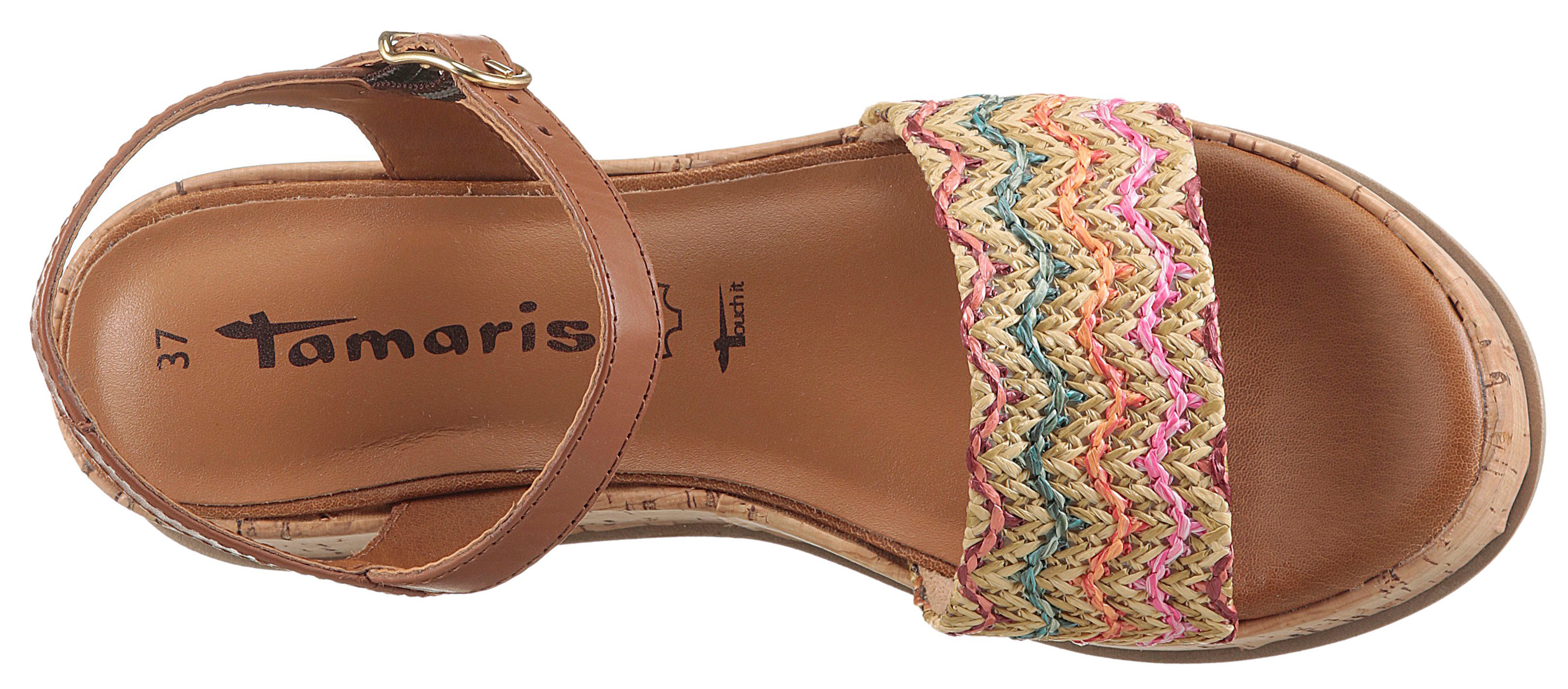 Tamaris Sandaaltjes , zomerschoen, sandaal, plateauhak met comfortabele binnenzool