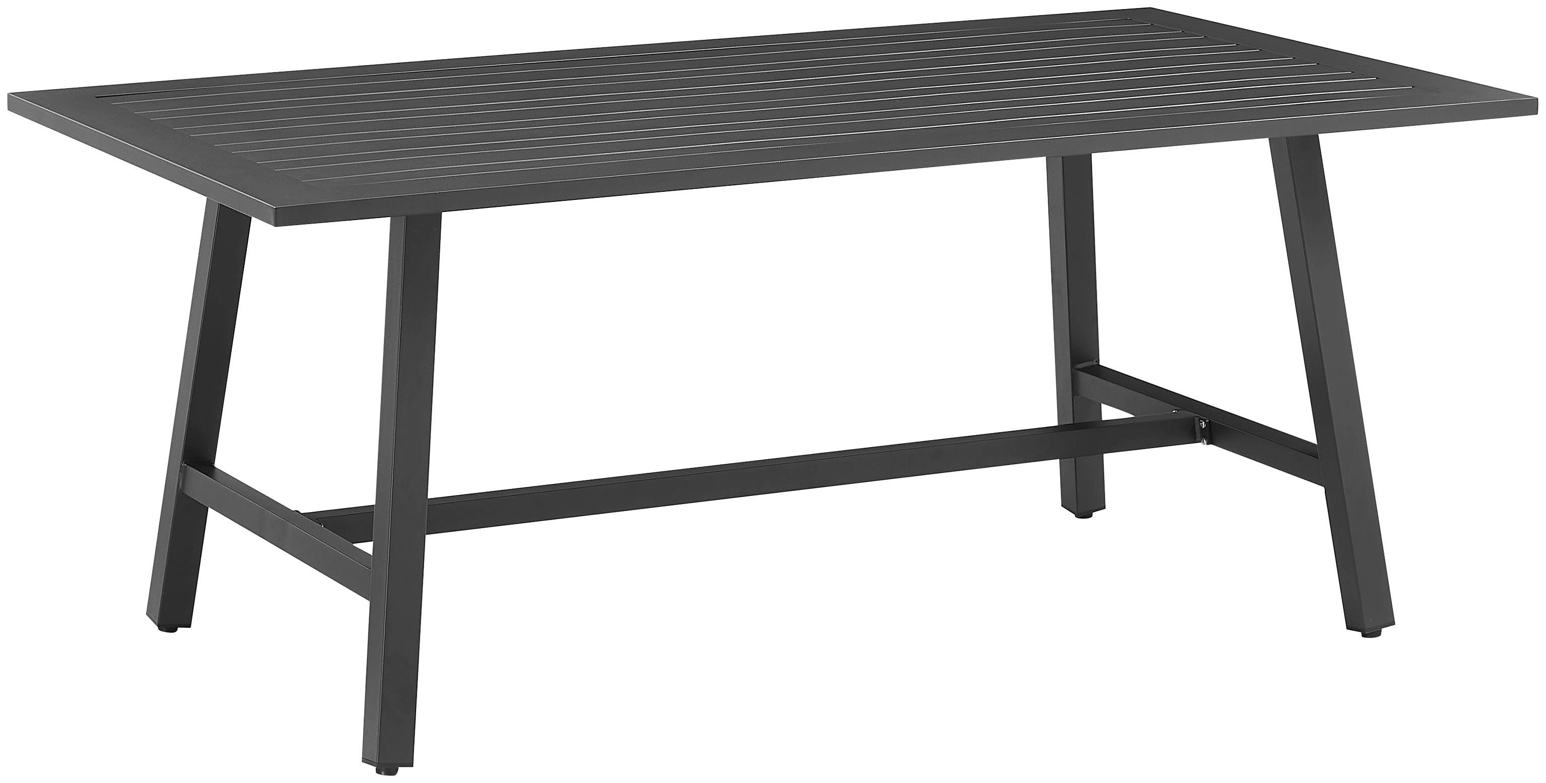 KONIFERA Tuin-eethoek Edessa, TOPSELLER! Tafelblad van aluminium latten, armleuning met touwraster & Nonwood latten (set, 19-delig)