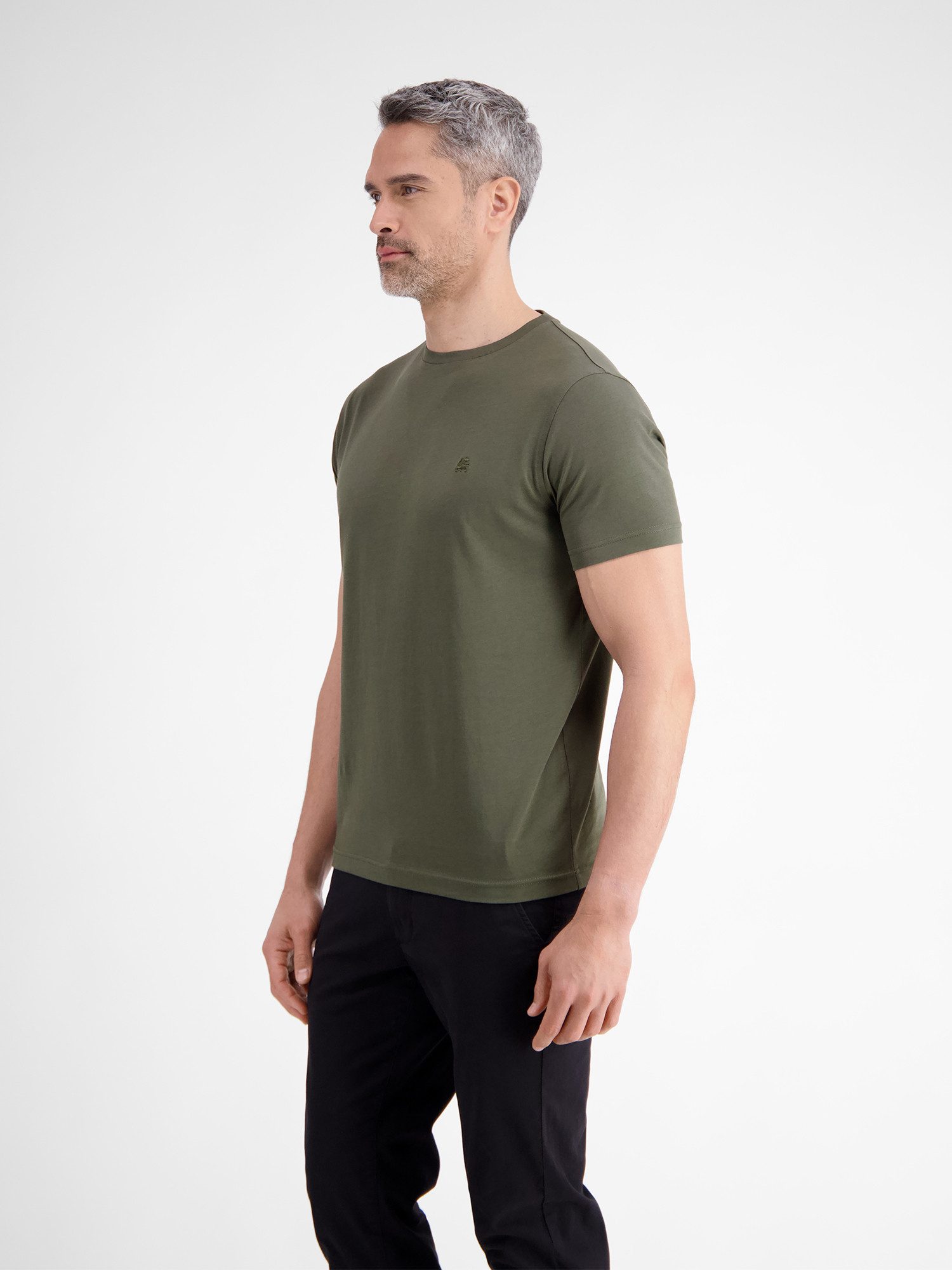 Lerros T-shirt LERROS Basic T-shirt met logostitck, effen
