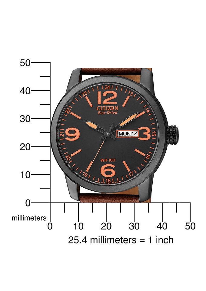 Citizen Solarhorloge BM8476-07EE Polshorloge, herenhorloge, leren armband, datum