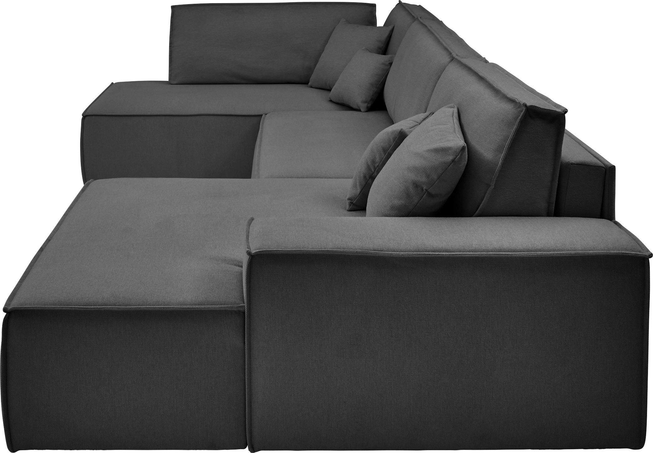 andas Zithoek FINNLEY U-model XXL 329 cm, bedbank, slaapfunctie m. bedkist
