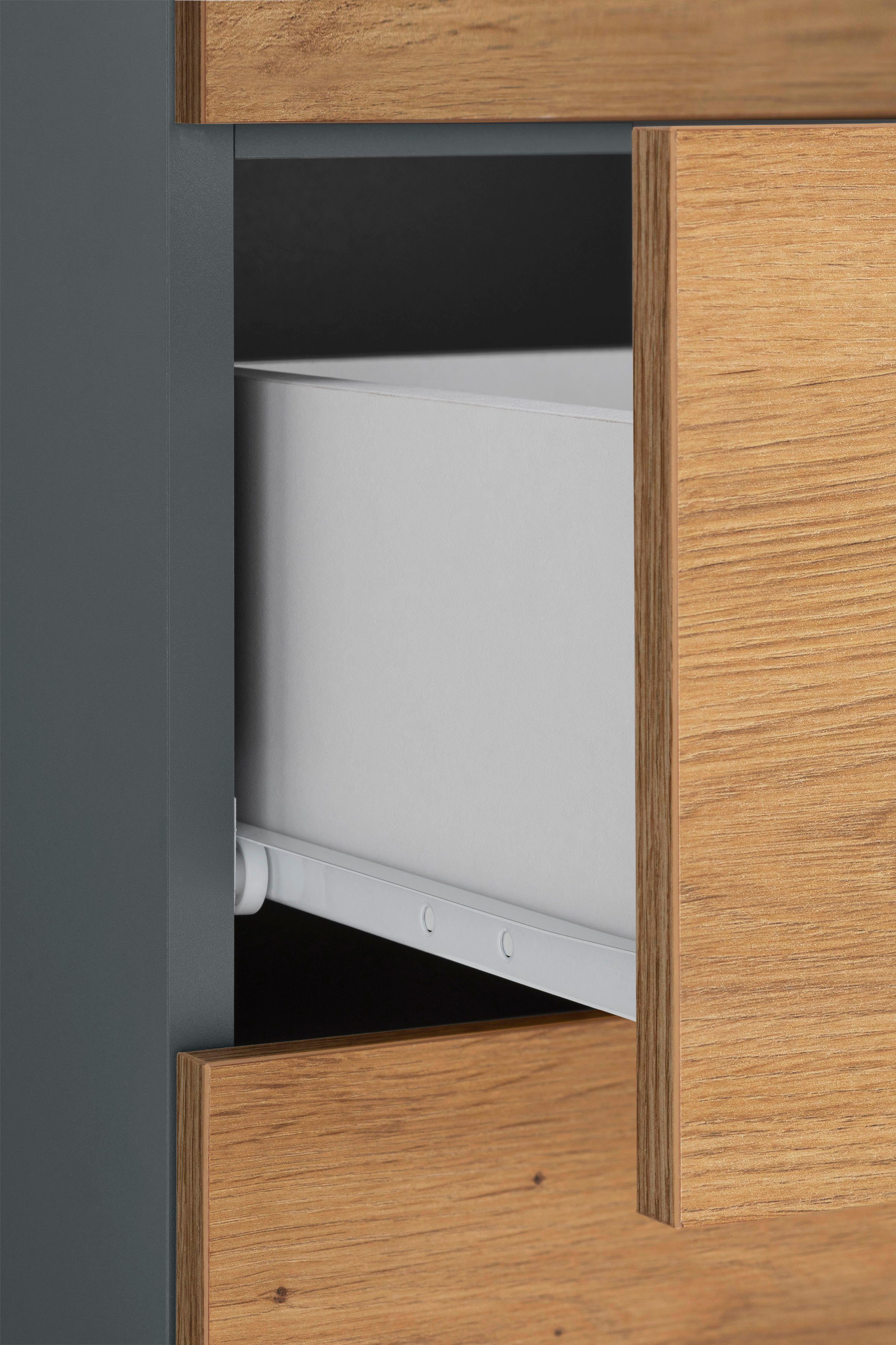INOSIGN Halfhoge kast Skara verstelbare planken achter elke deur, breedte 38 cm, hoogte 130 cm