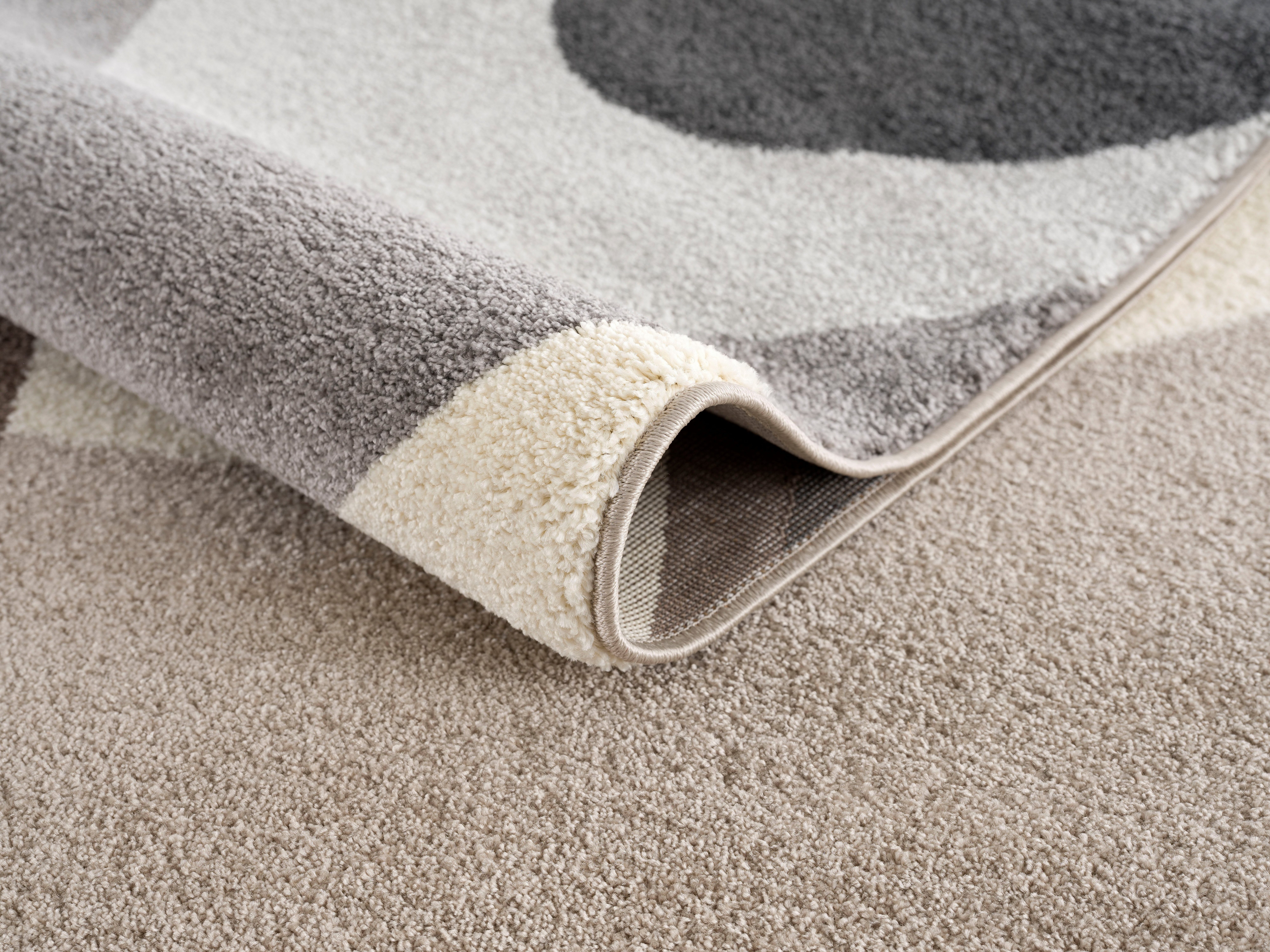 andas Vloerkleed Neele Golven-design, met een met de hand gesneden reliëfpatroon, reversible-vloerkleed