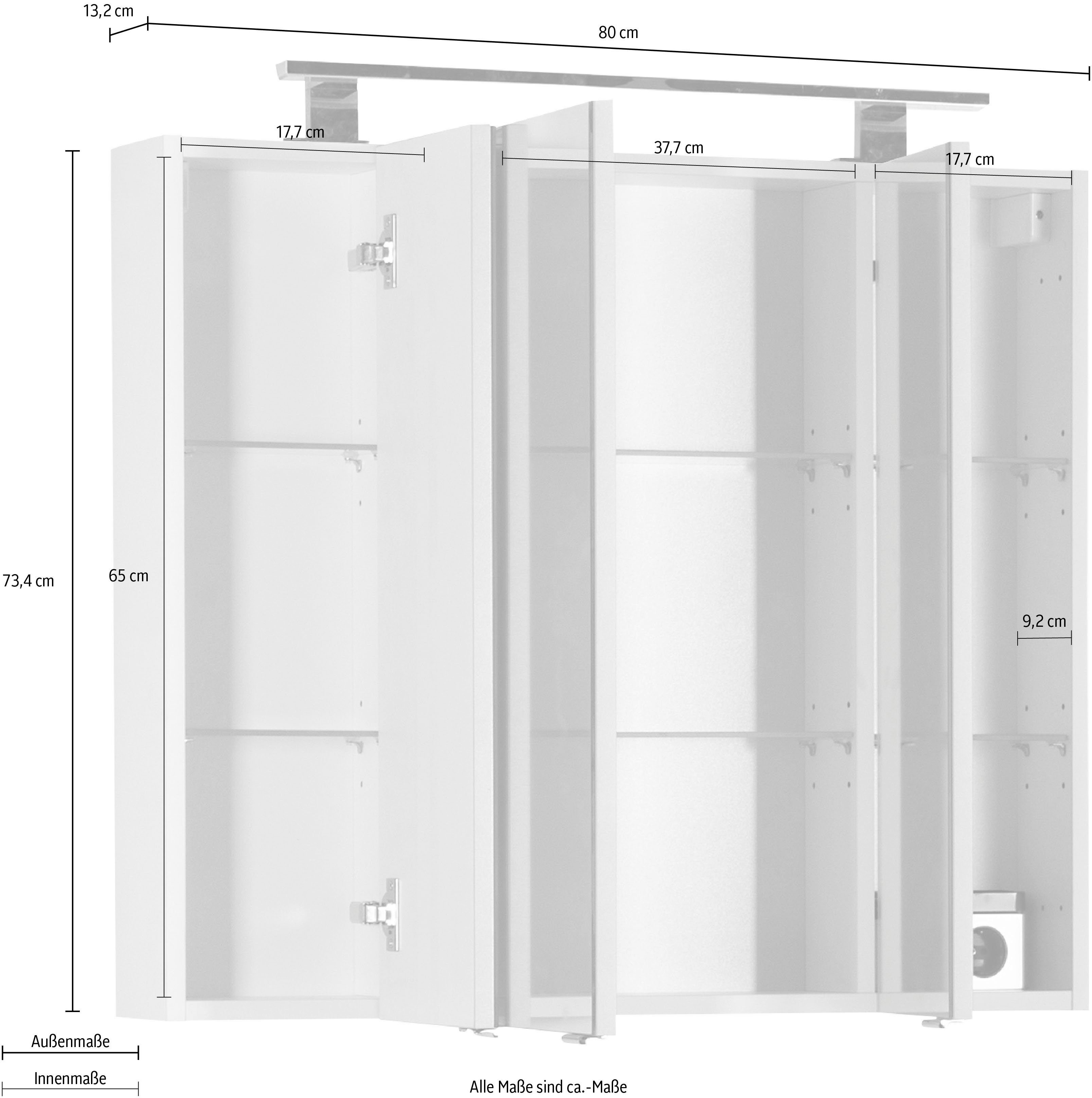 MARLIN Spiegelkast 3400 Basic Breedte 80 cm
