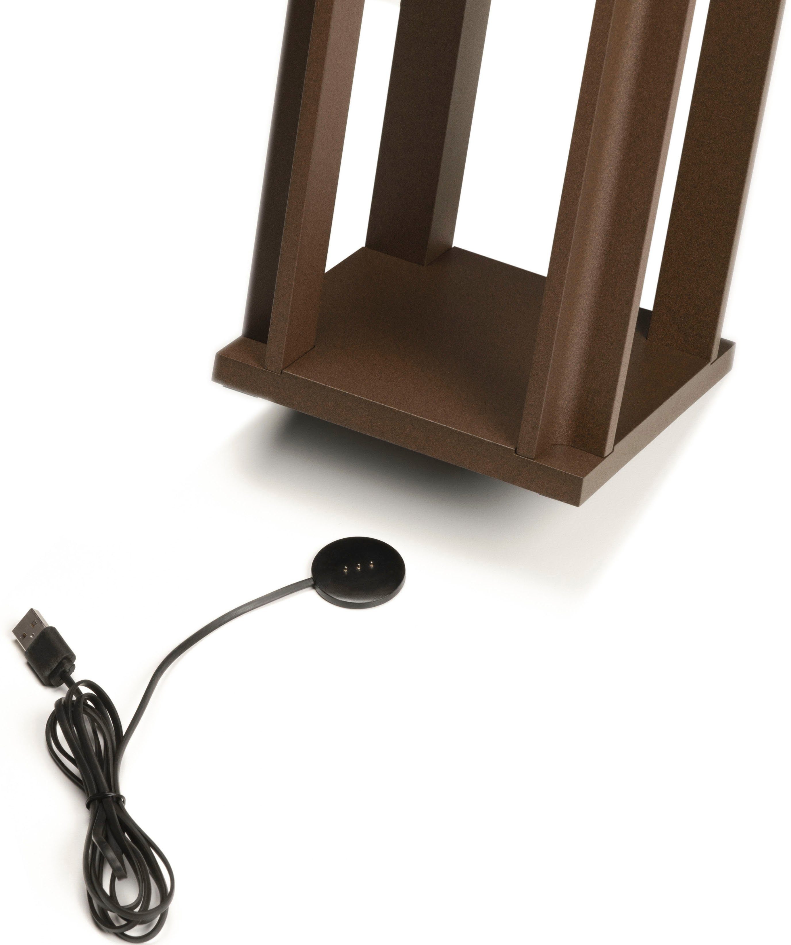 KONSTSMIDE Led-lantaarn Cannes Cannes LED USB-lantaarn 42cm, dimbaar 2700/3000K (2 stuks)