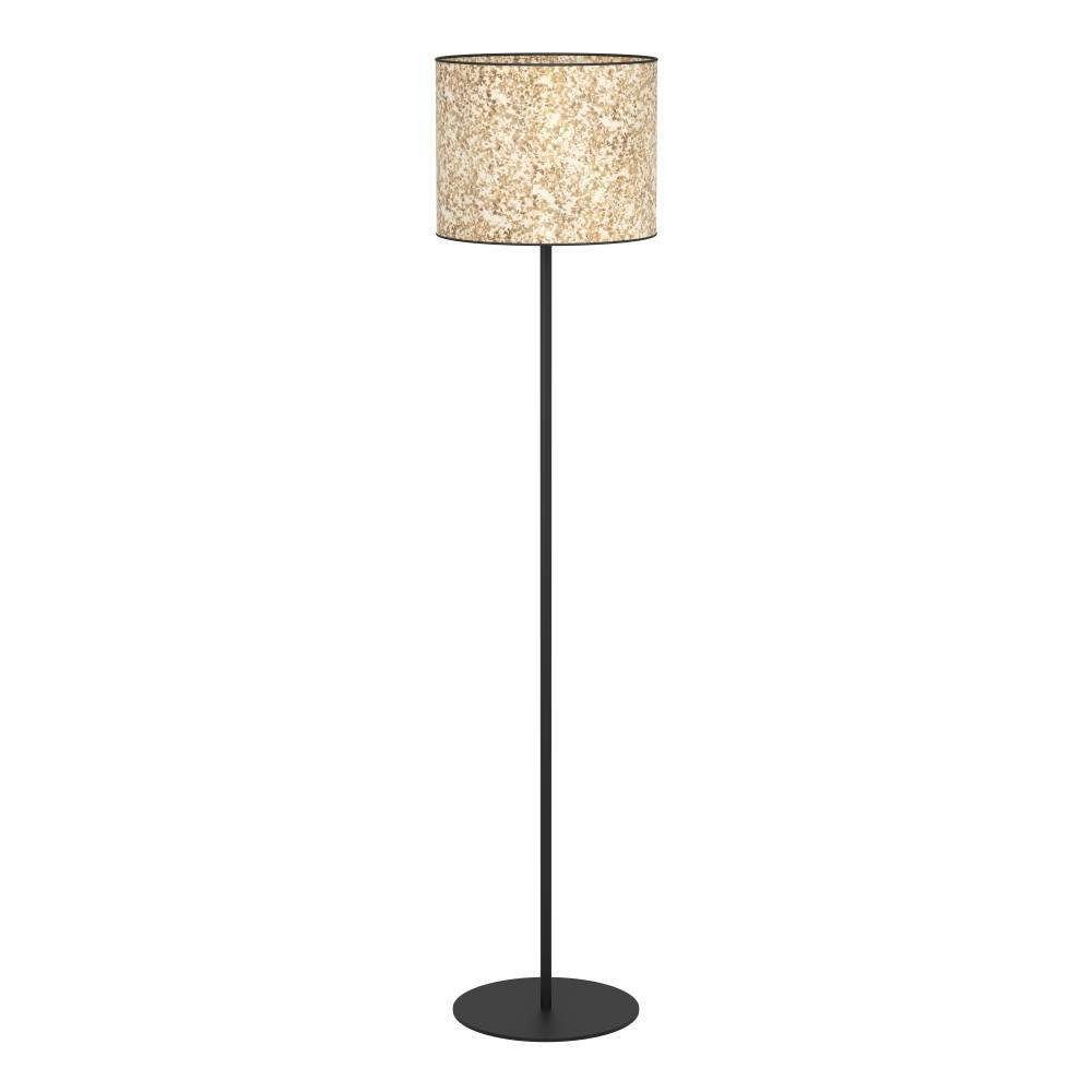 EGLO Staande lamp BUTTERBURN Stehlampe, Stahl und Textil, Wohnzimmerlampe, E27, Lampe Vloerlamp met berkenbladeren, vloerlamp, 162 cm (1 stuk)