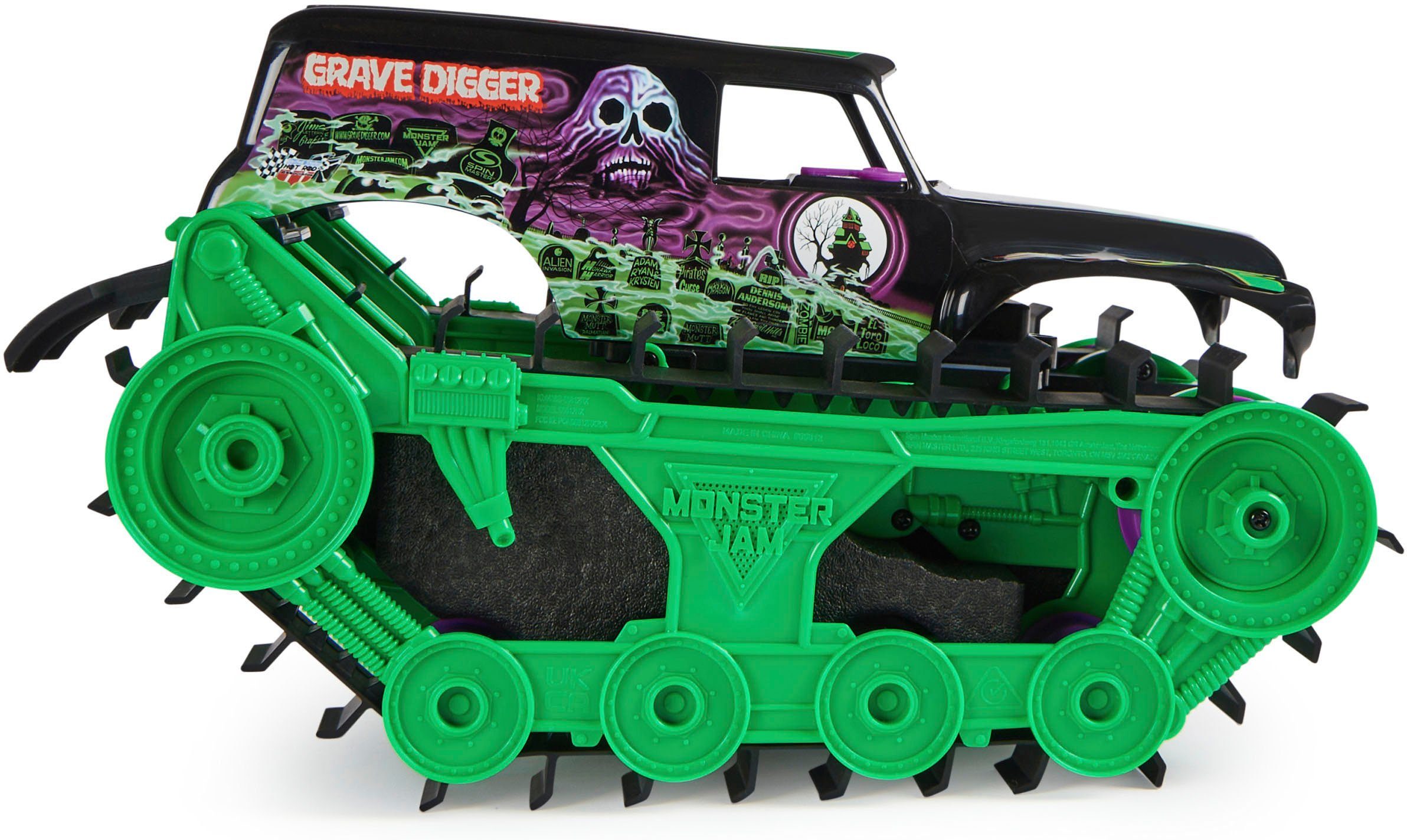 Spin Master Rc-monstertruck Monster Jam - Grave Digger Trax All-terrain, terreinvaardig op de oever en in het water