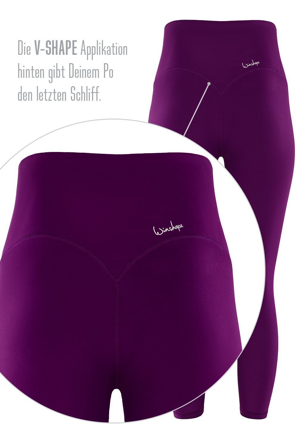Winshape Legging 7 8-Tights HWL317C met v-vorm applicatie en core-band