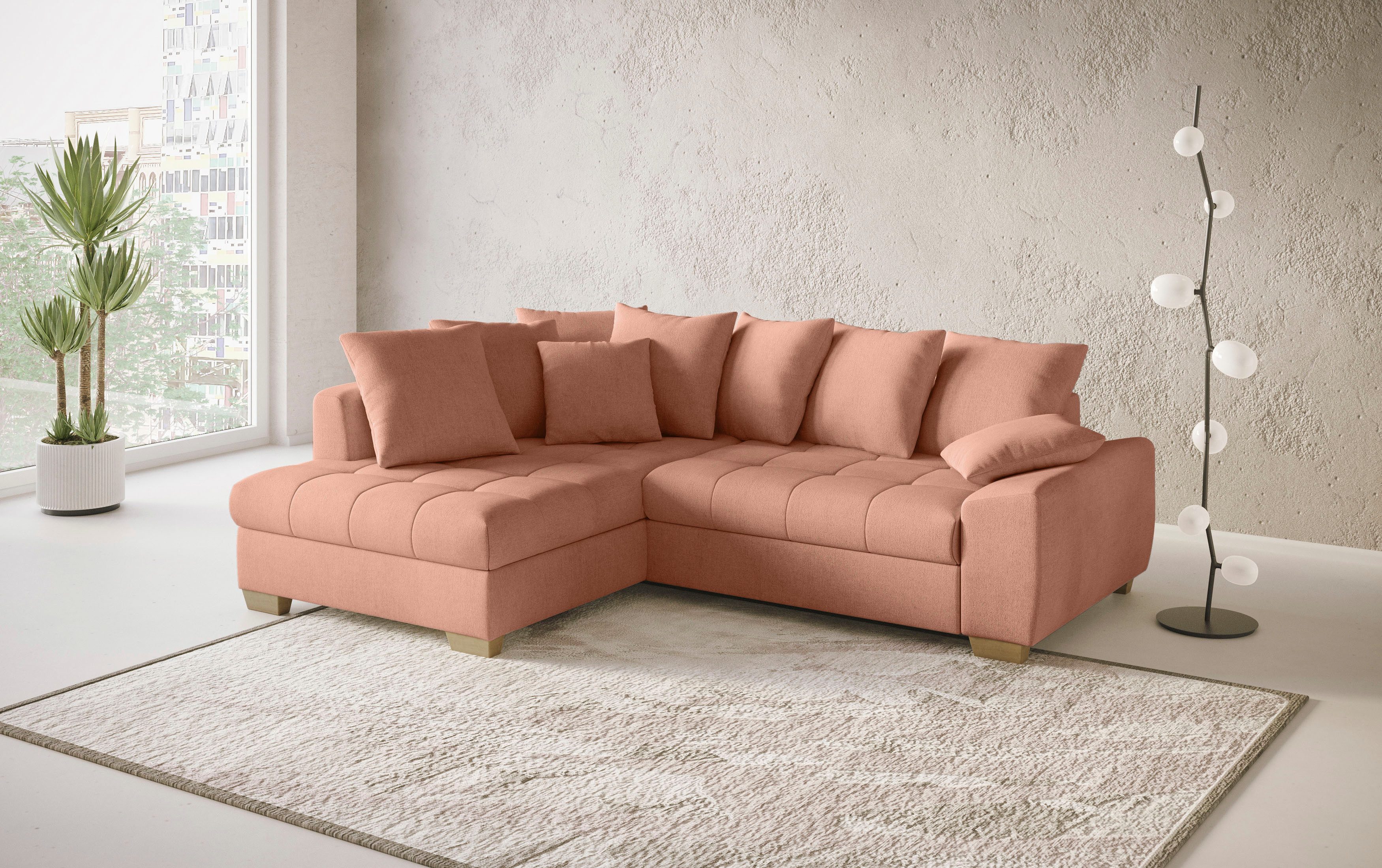 Mr. Couch Hoekbank Nikita II, L-vorm Keuze met bedfunctie, bedlade & RGB-LED-verlichting