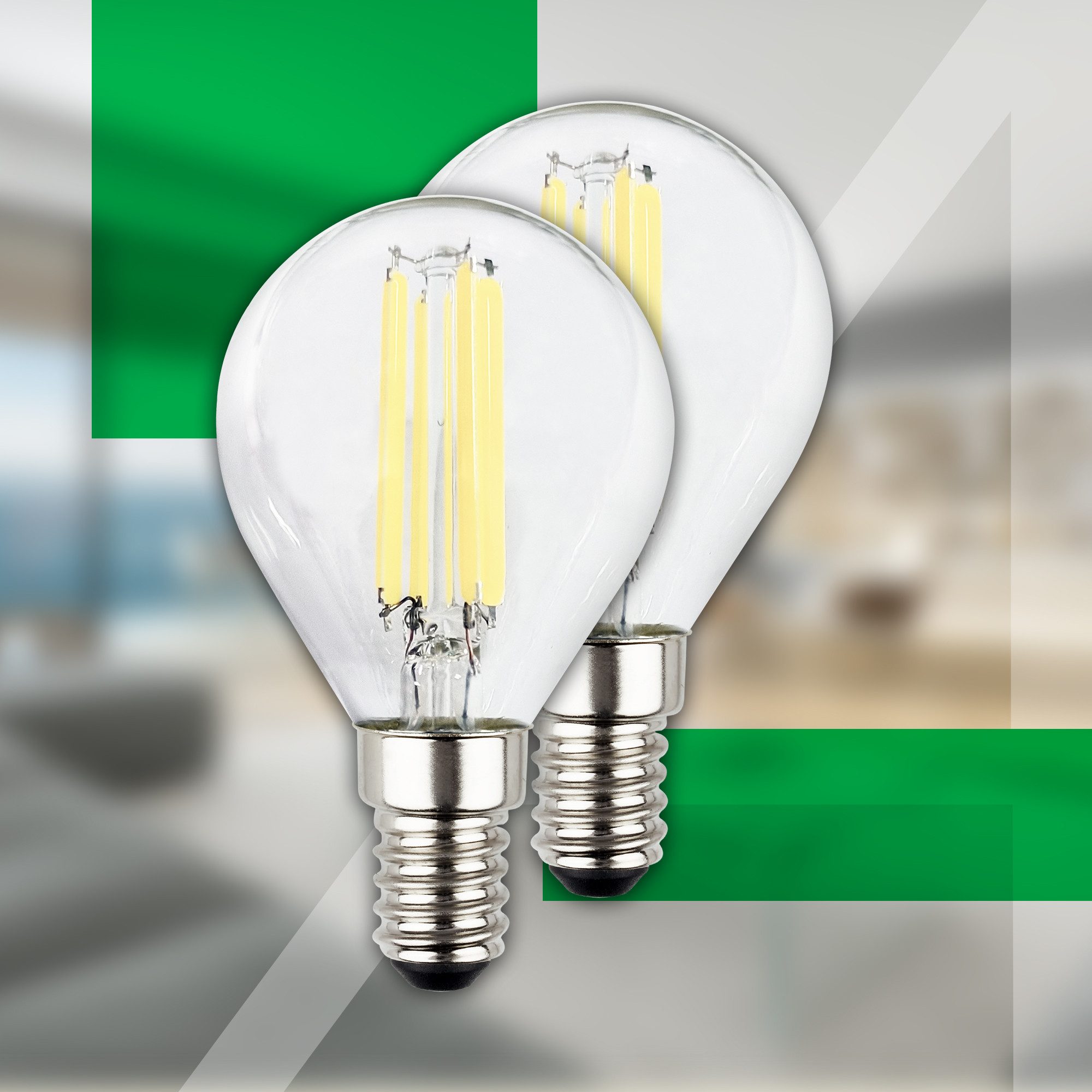 Briloner Leuchten Led-verlichting Ultra-efficiënte lichtbron EEK A, E14 Druppel, 2-pack