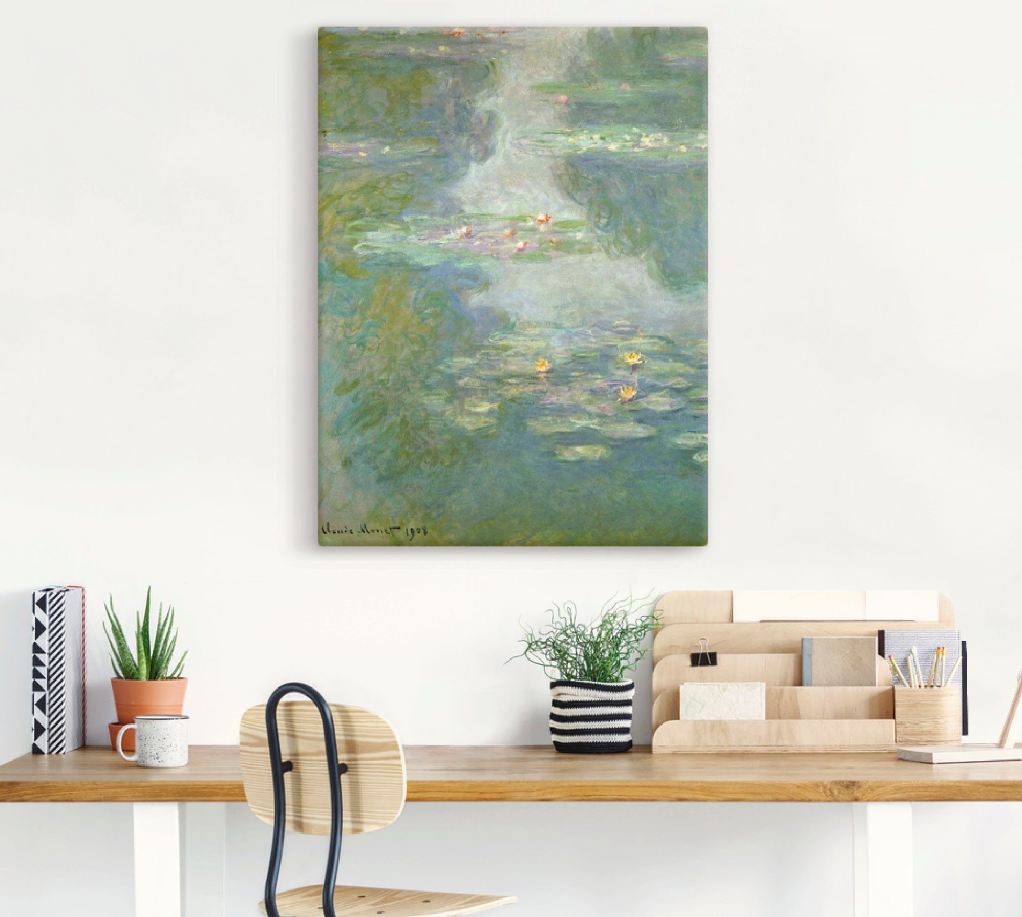 Artland Artprint op linnen Waterlelies (waterlandschap). 1908.