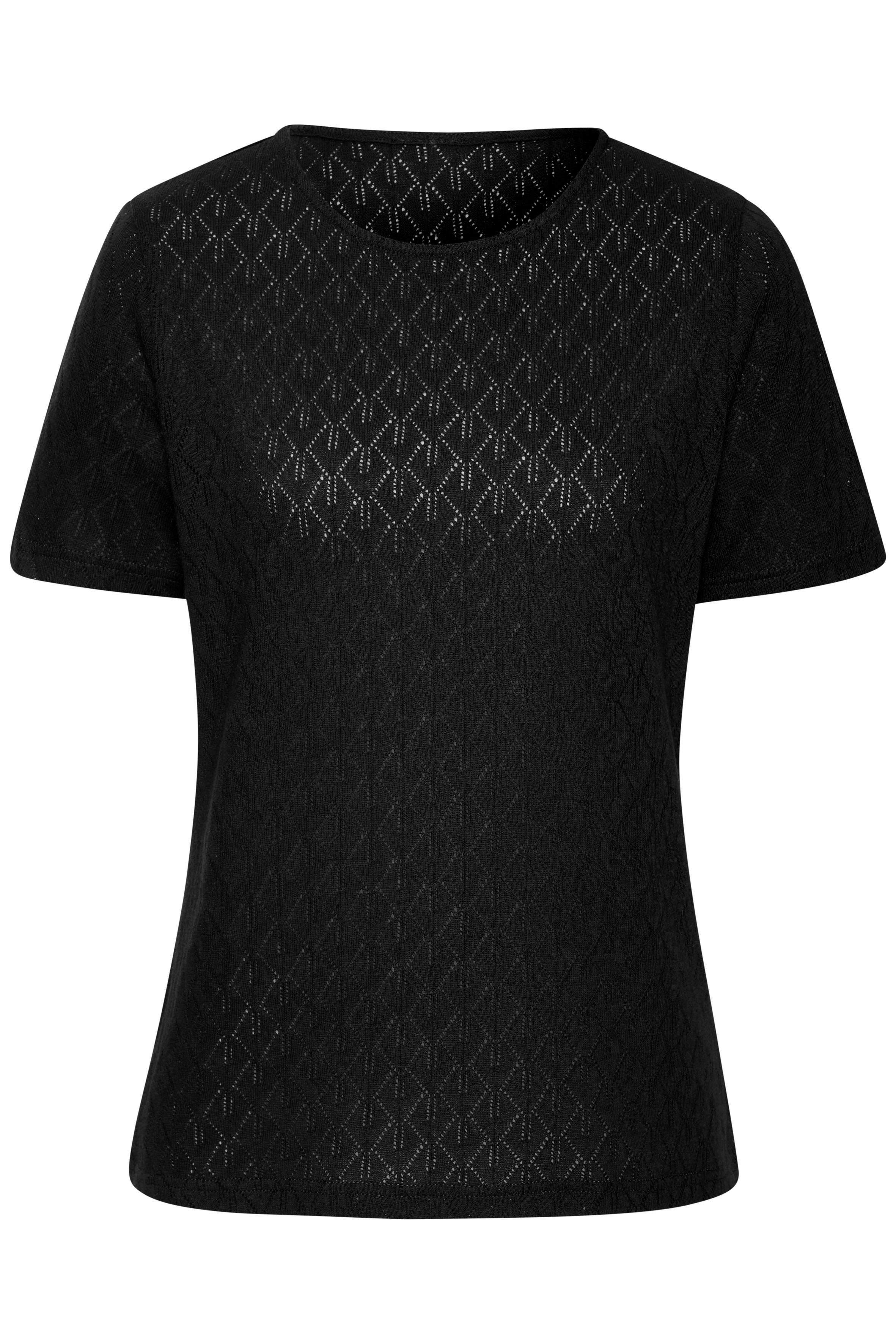 Vivance Shirt met korte mouwen Met modieus ajourpatroon in een zachte katoenkwaliteit (Set van 2)
