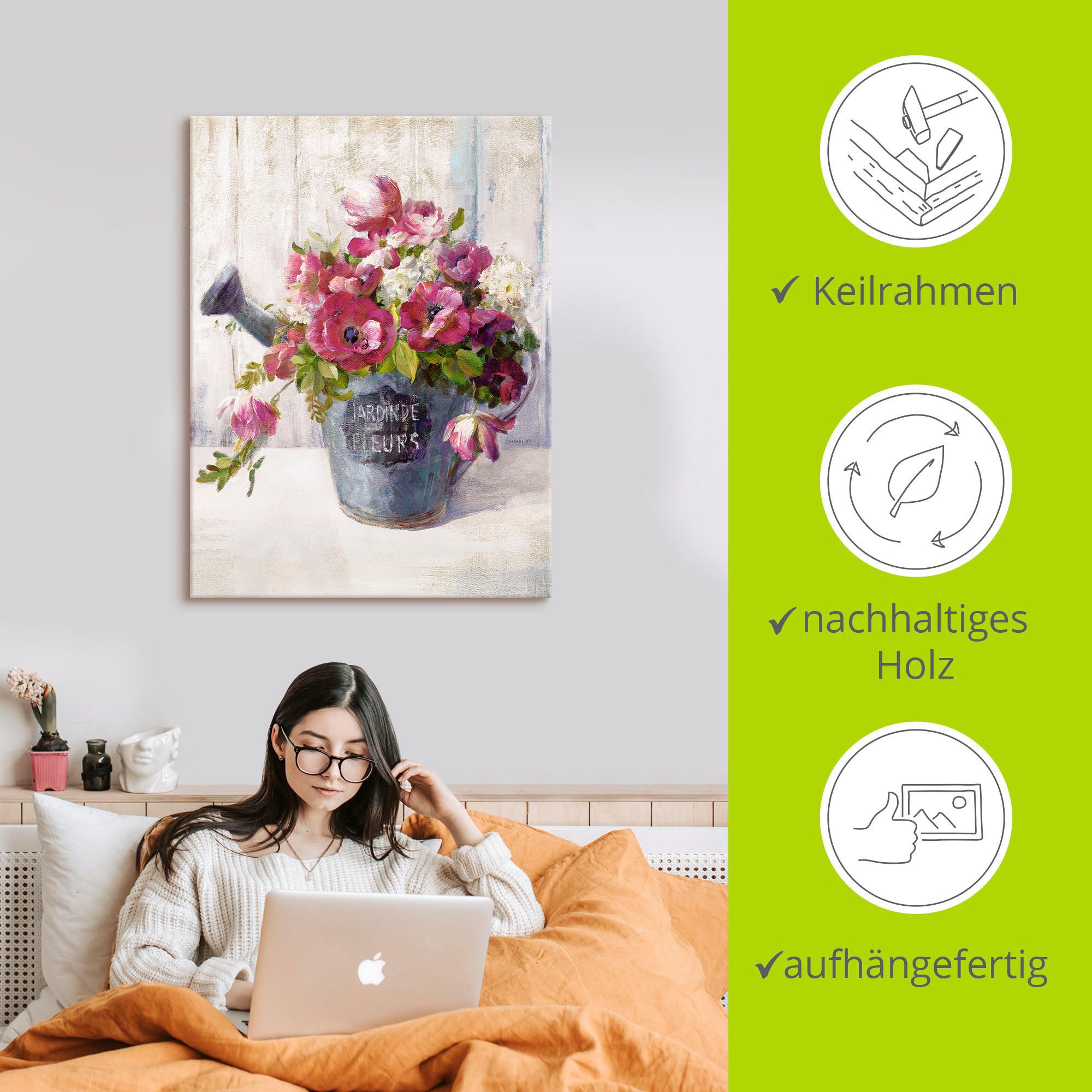 Artland Artprint Bloemen II als artprint op linnen, poster in verschillende formaten maten