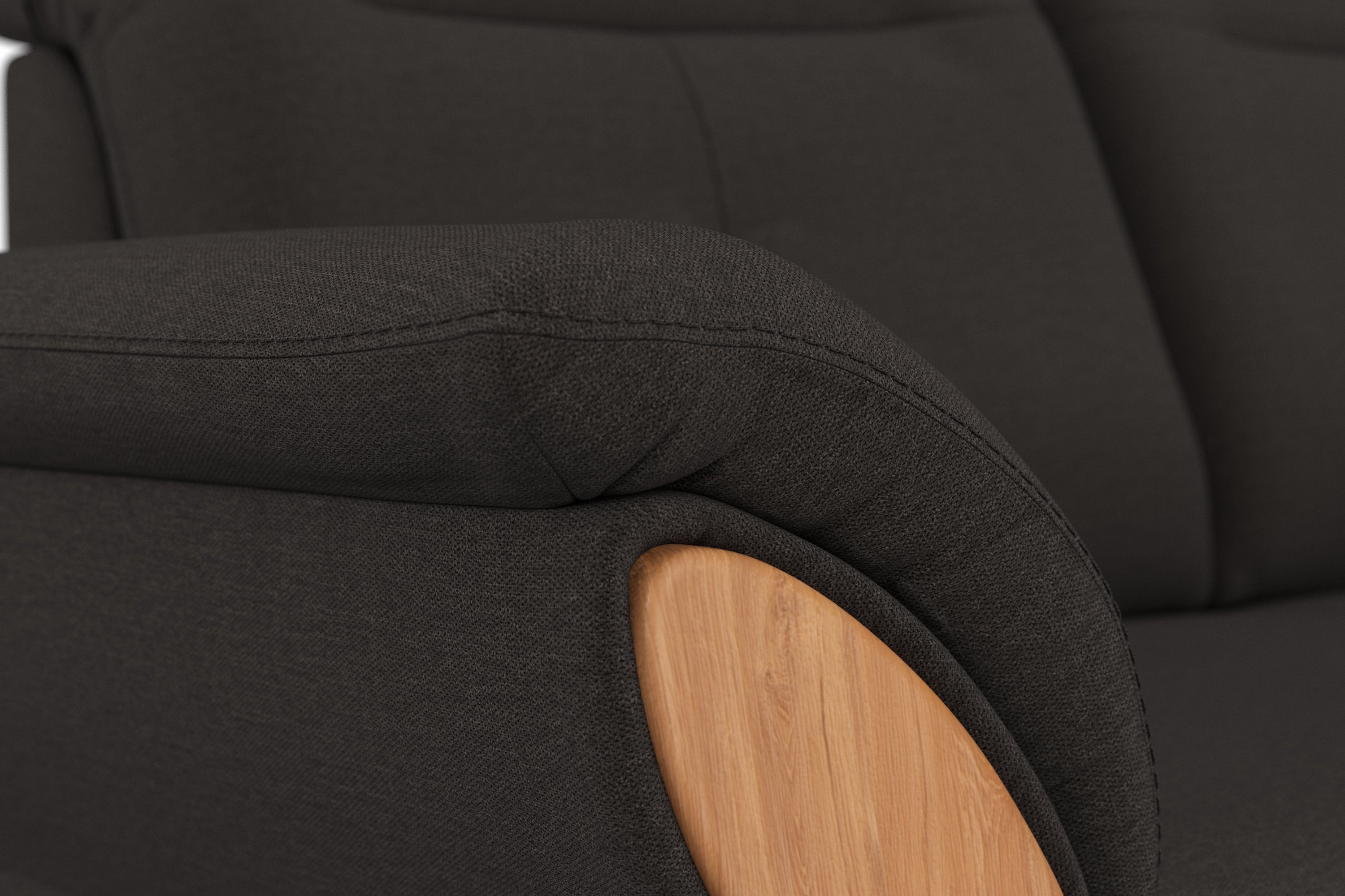 Home affaire 2-zitsbank Dangast Verstelbare hoofdsteun, houten frontlijsten, naar keuze ook in Easy clean bekleding