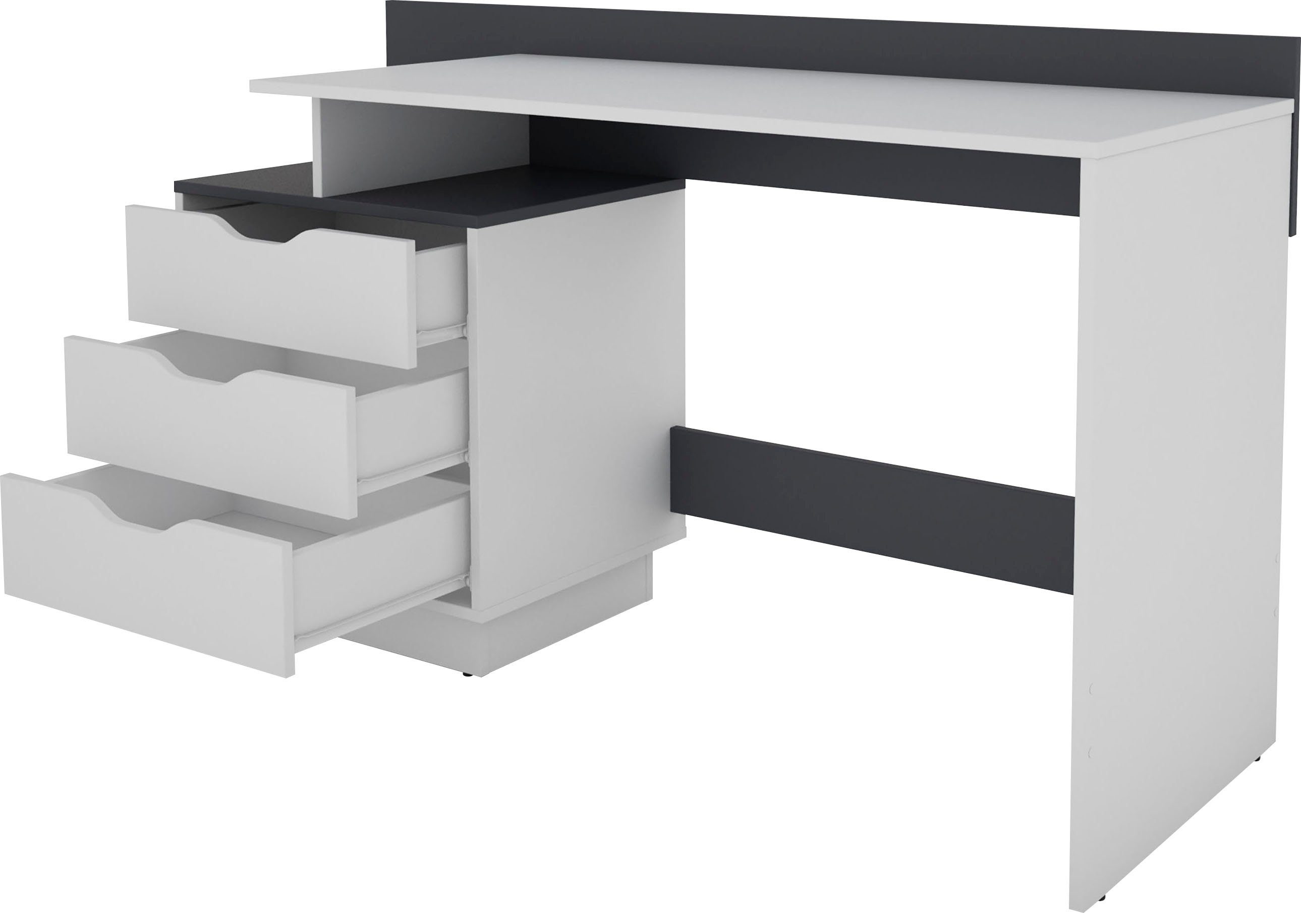 byLIVING Bureau Bern, modern pc-bureau met veel bergruimte, breedte 138 cm, rechts of links te monteren
