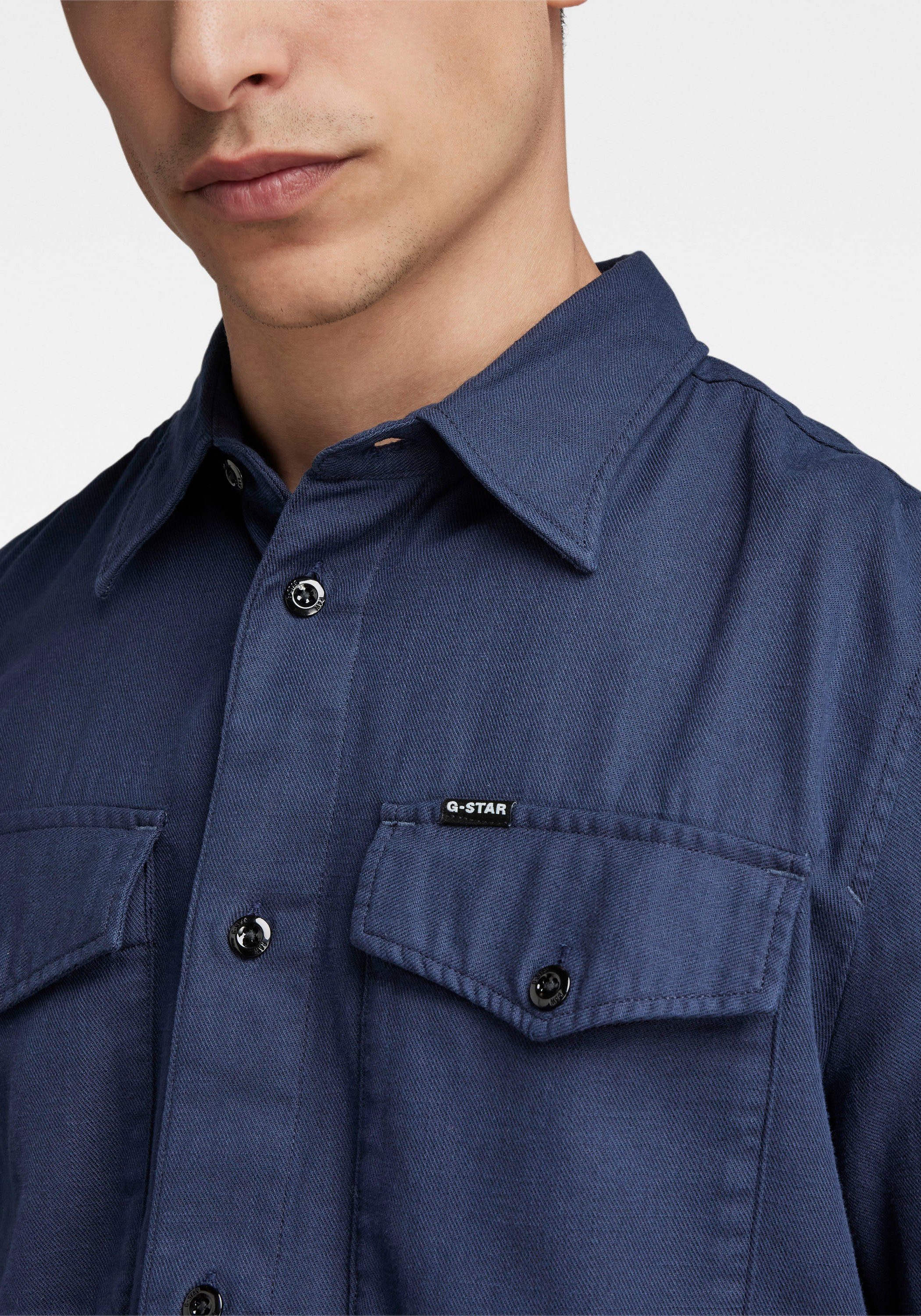 G-Star RAW Jeans overhemd Marine Slim met klepzakken