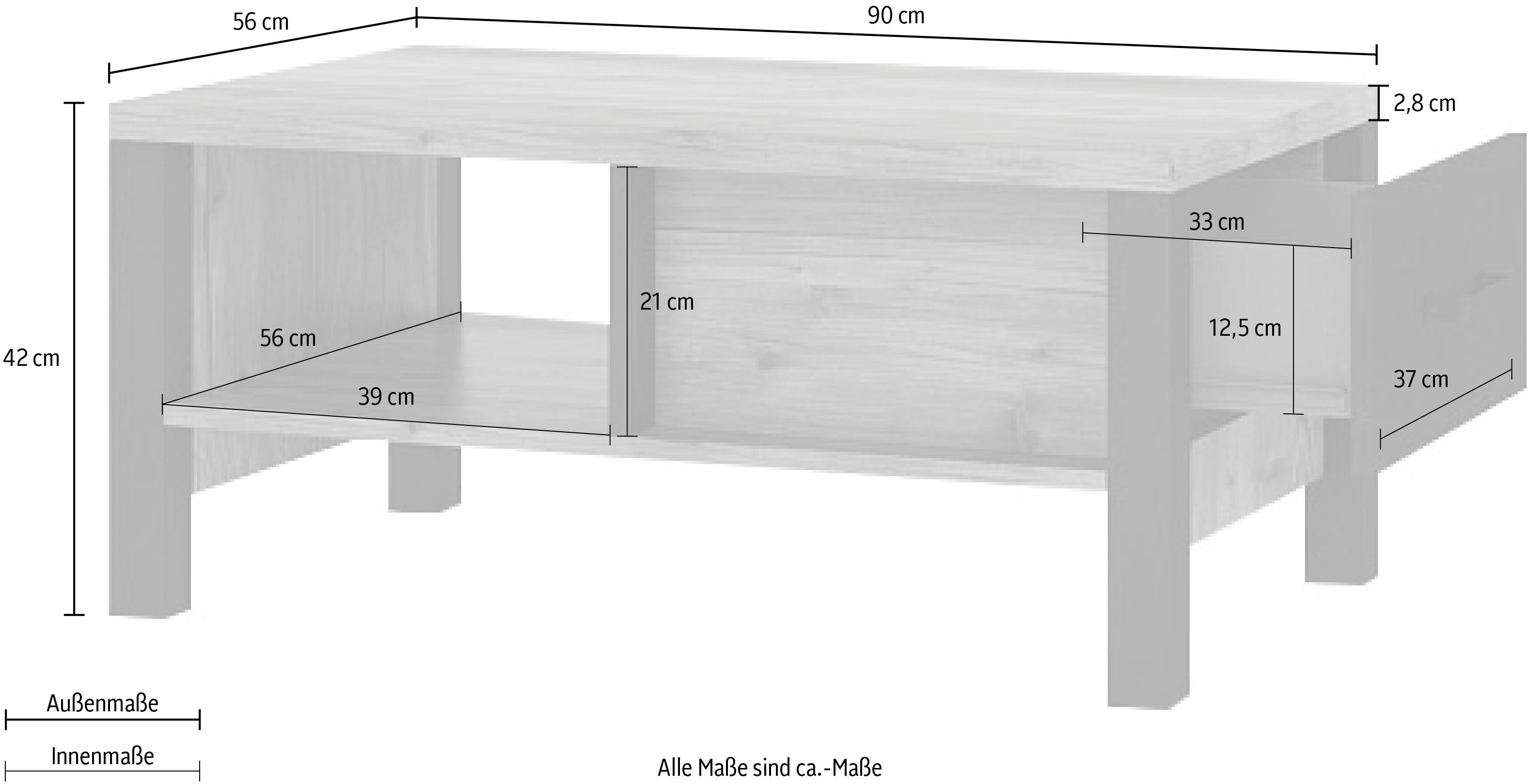 Home affaire Salontafel Olin Breedte 90-130 cm