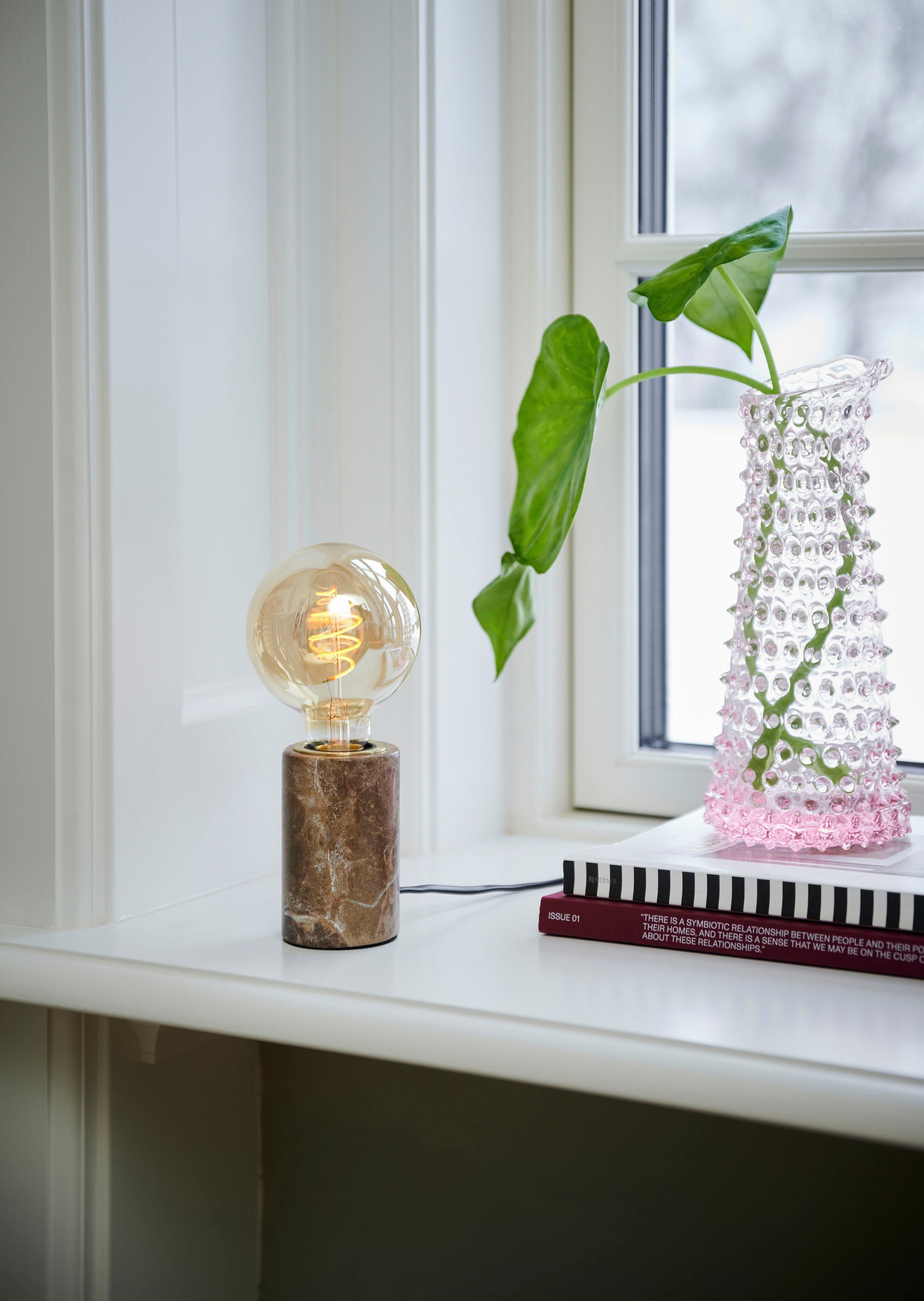 Nordlux Tafellamp Siv Marble Natuurlijke stijl, unieke marmerstructuur, voor E27 LED lichtbronnen (1 stuk)