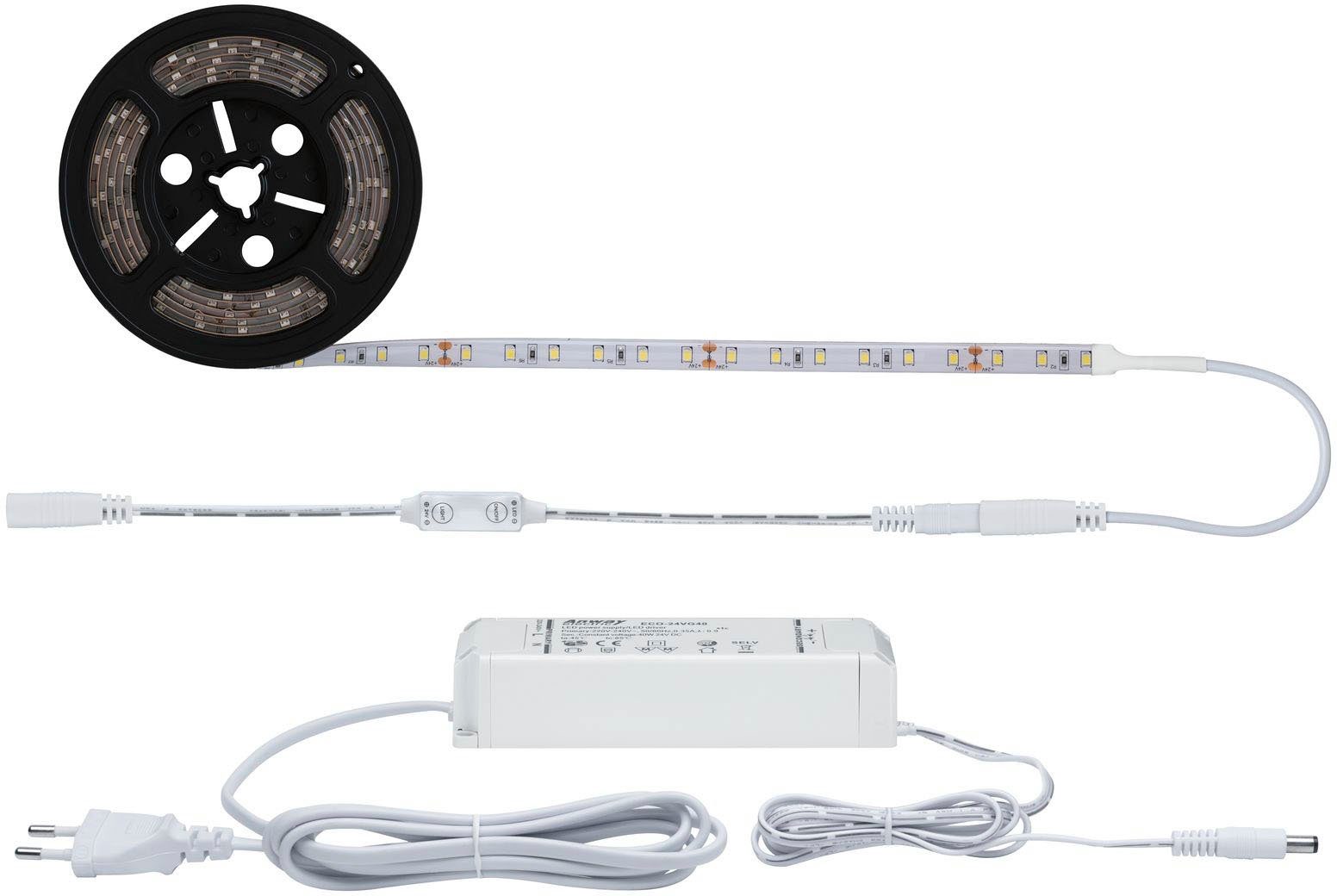 Paulmann Led-strepen SimpLED Power Strip Set incl. Dimm/Switch 3m Neutraalwit 33W (1 stuk)