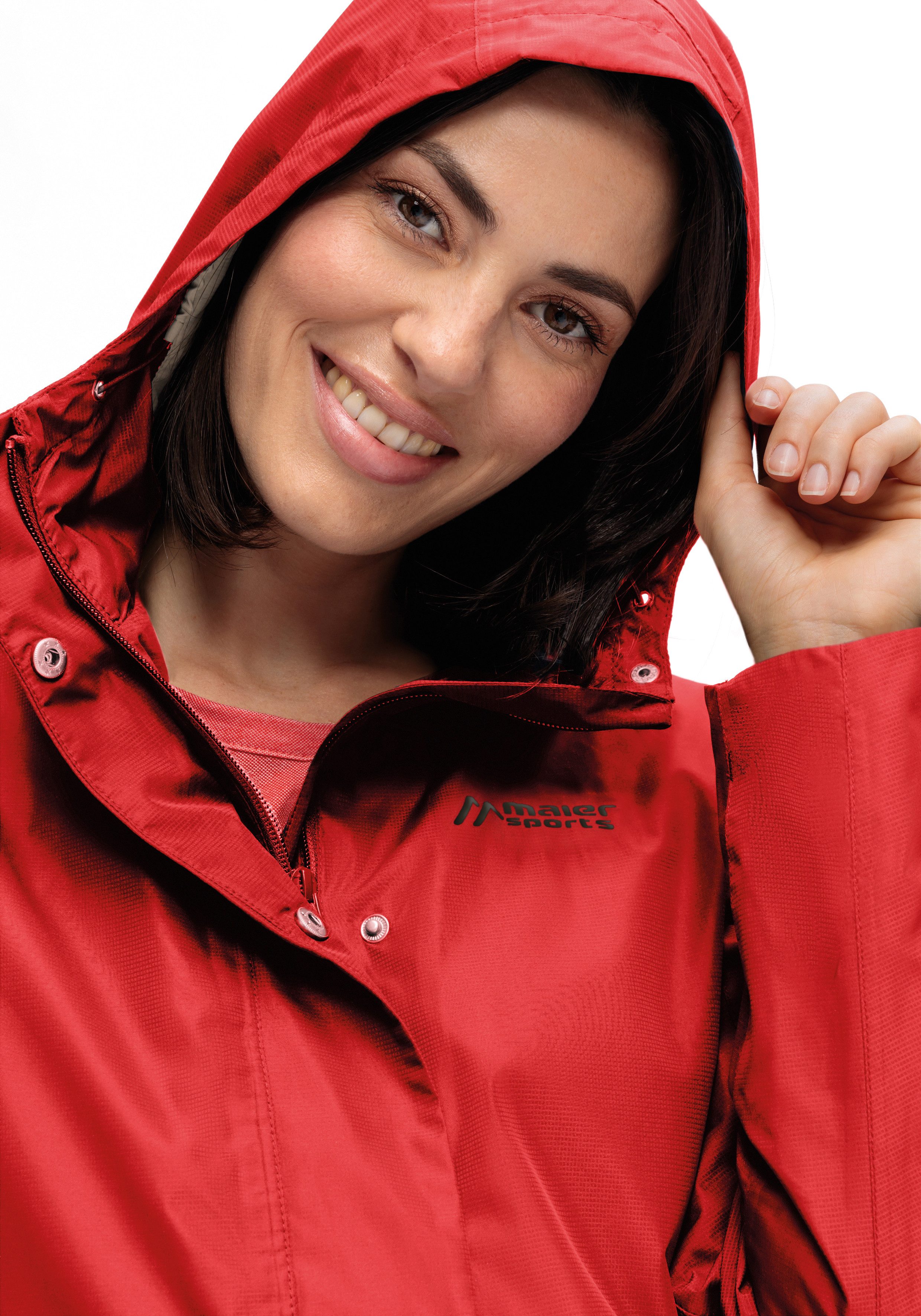 Maier Sports Outdoorjack Brocken Long W Dames jacke waterdicht, functionele jas met 2 buitenzakken + binnenzak