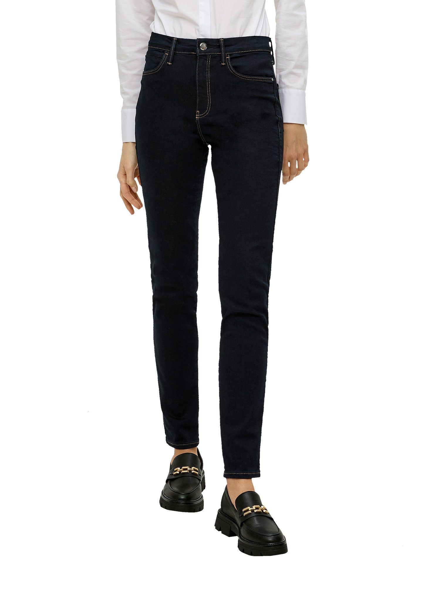 S.Oliver BLACK LABEL 5-pocket jeans met contrasterende stiksels