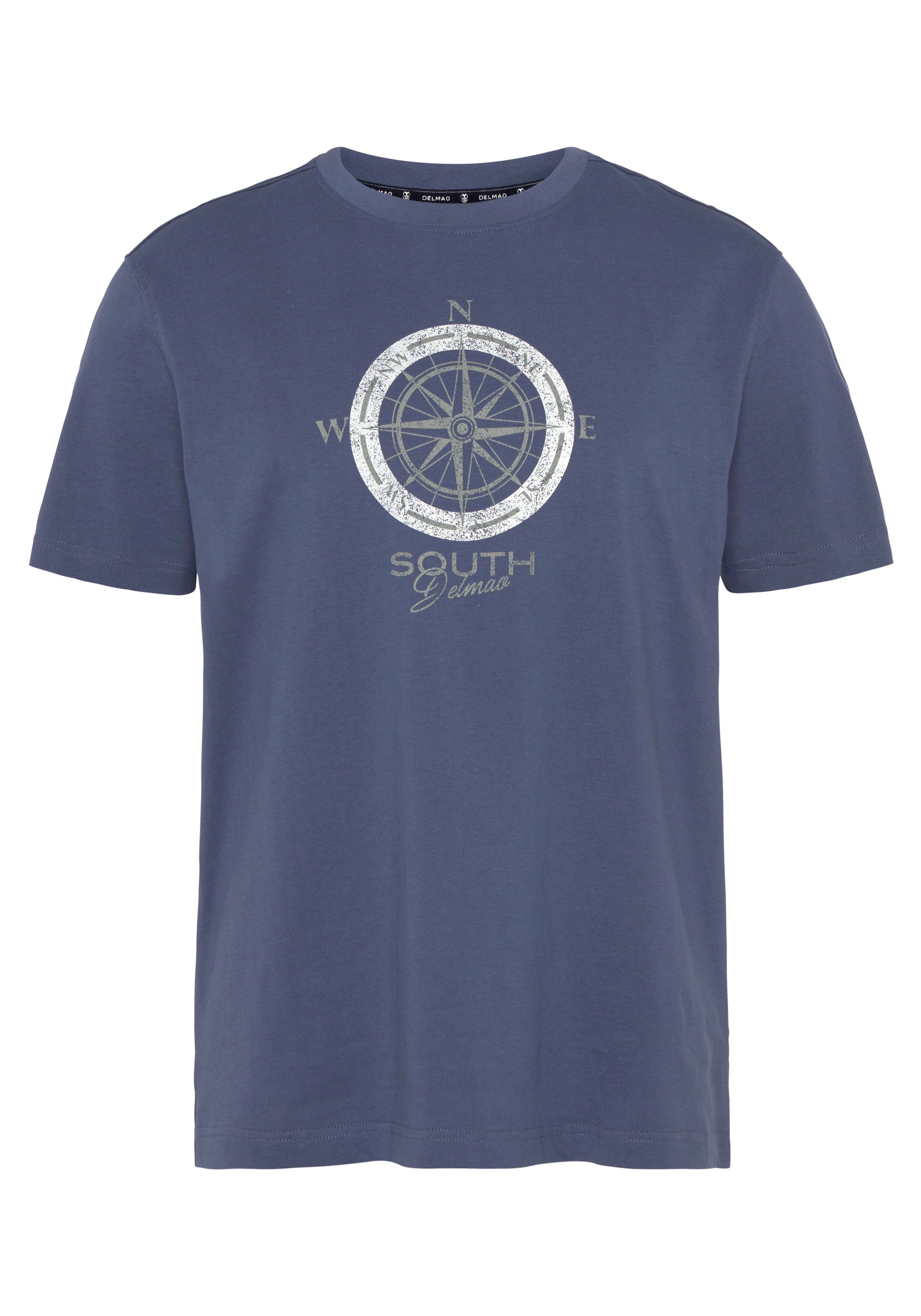 DELMAO T-shirt Korte mouw, bedrukt, ronde hals, van katoen