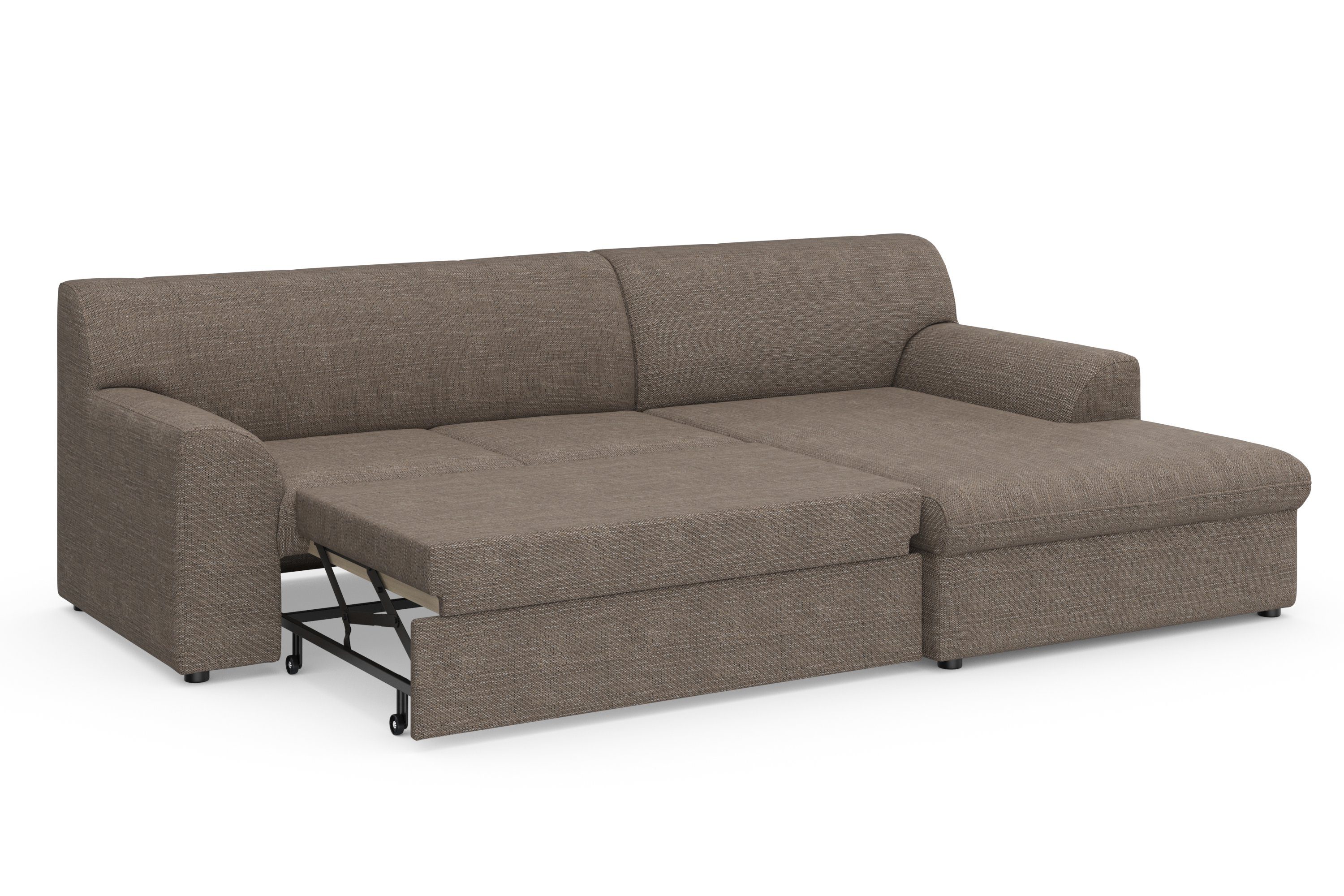 DOMO collection Hoekbank Topper, elegant en tijdloos, compacte afmetingen 245/155cm, L-vorm