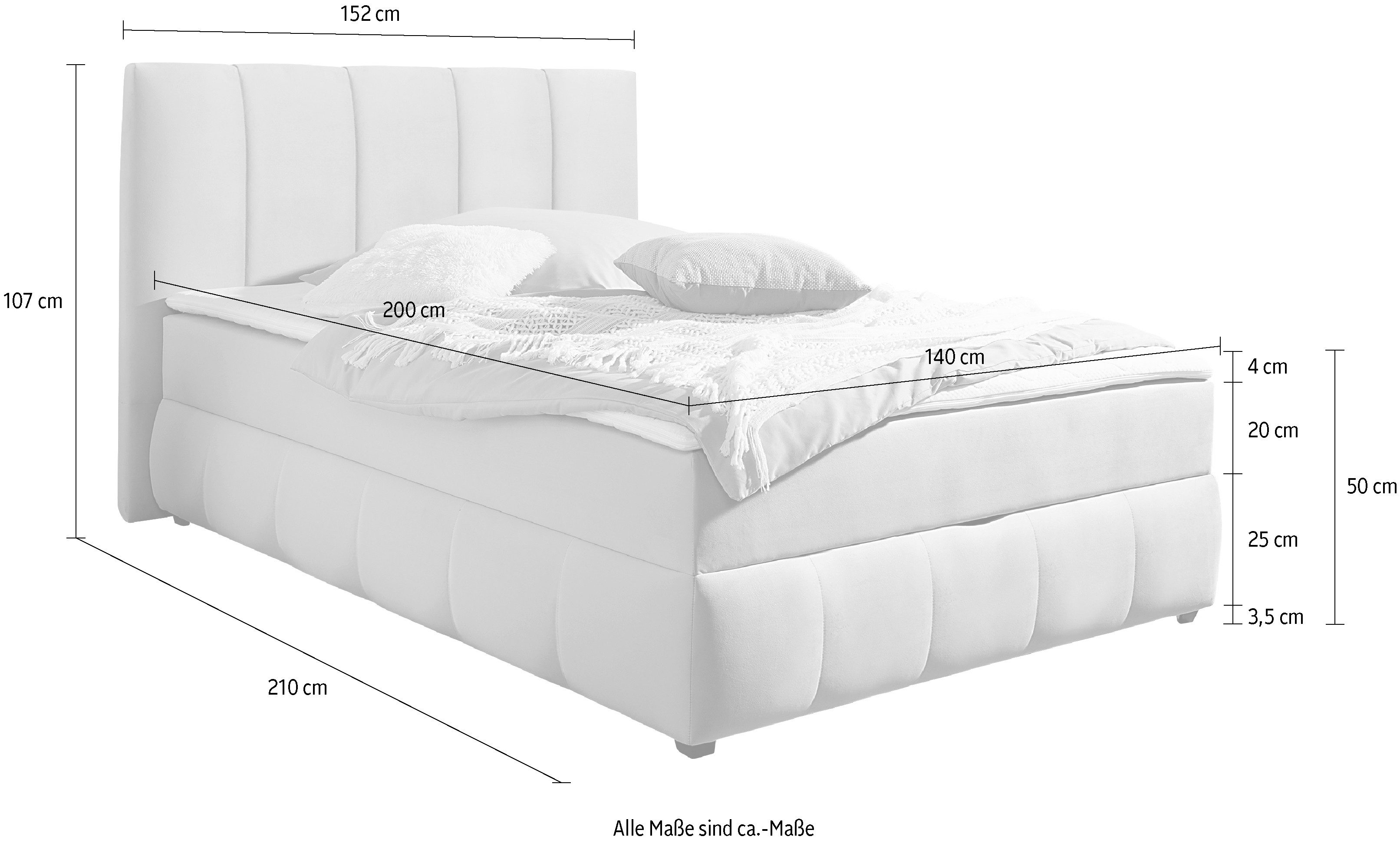 INOSIGN Boxspring Hartley Inclusief bedlade & topper, kiesbaar in H2, H3 of H4