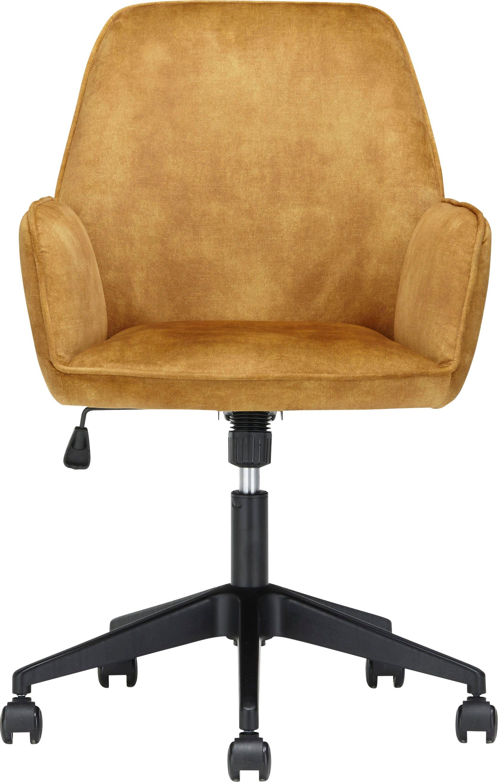 MCA furniture Bureaustoel O-Ottawa Fluweel, bureaustoel met traploos instelbare comfortabele zithoogte bureaustoelen geel