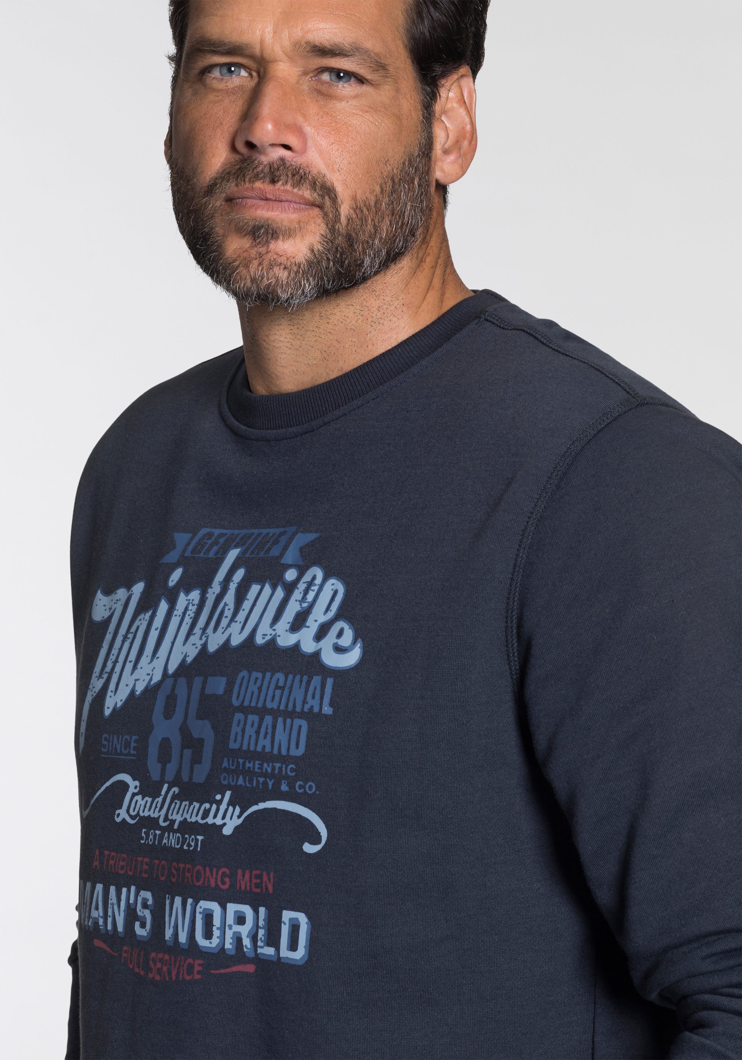 Man's World Sweatshirt Lange mouwen, casual print, ronde hals, van katoenmix